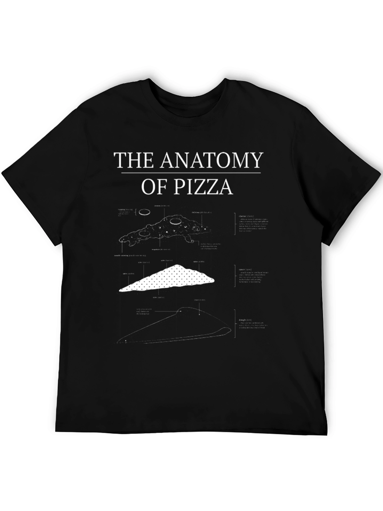 Anatomy of Pizza Graphic T-Shirt - Unisex Crew Neck