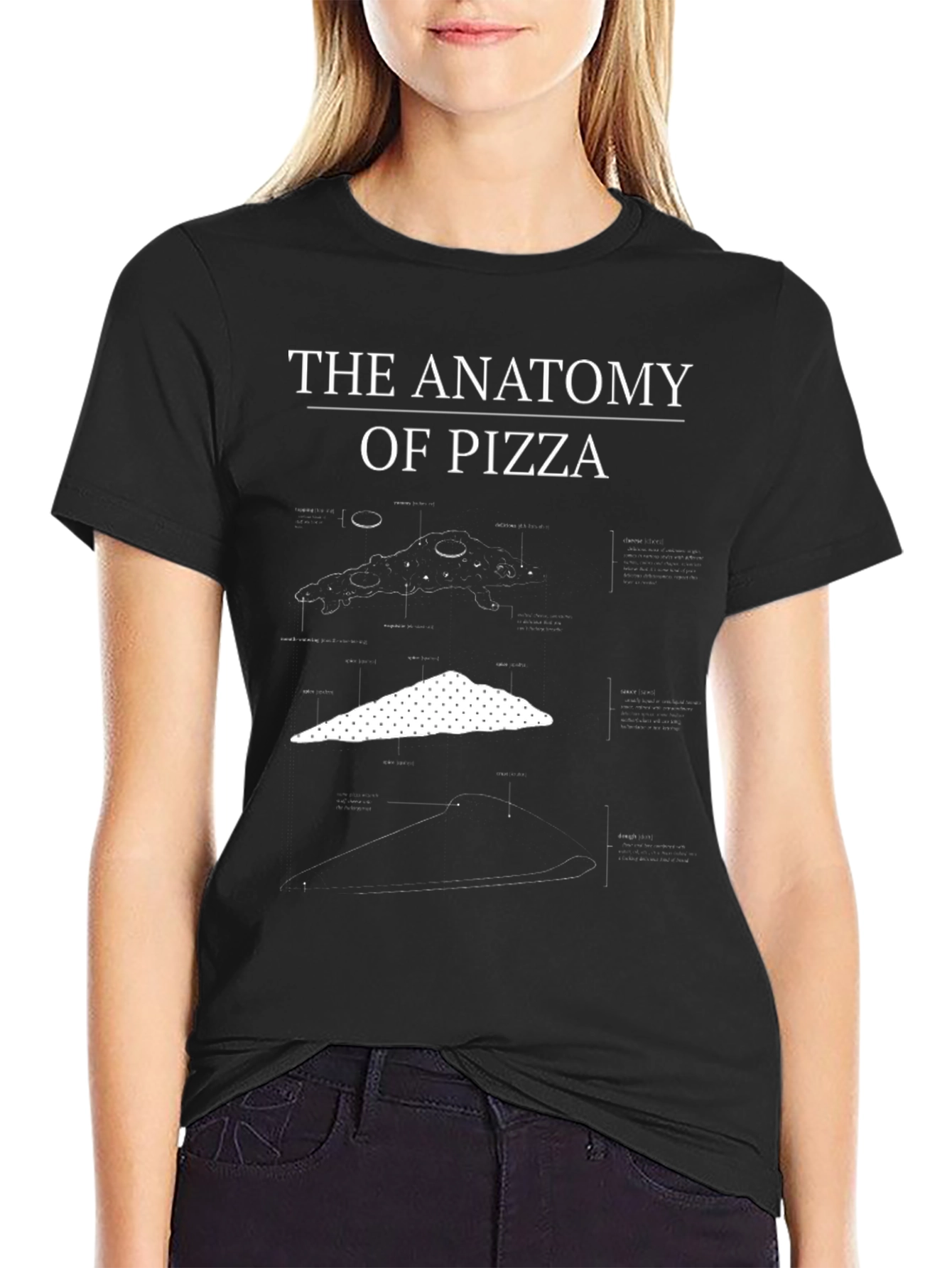 Anatomy of Pizza Graphic T-Shirt - Unisex Crew Neck