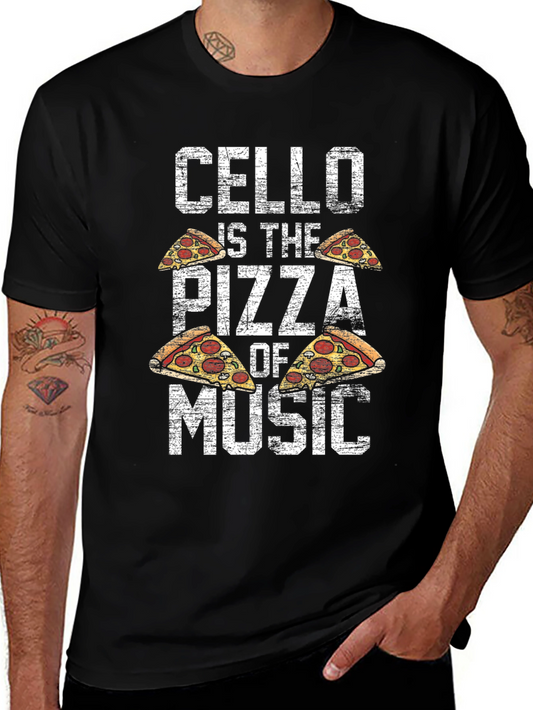 Cello Pizza Music T-Shirt Funny Musician Tee