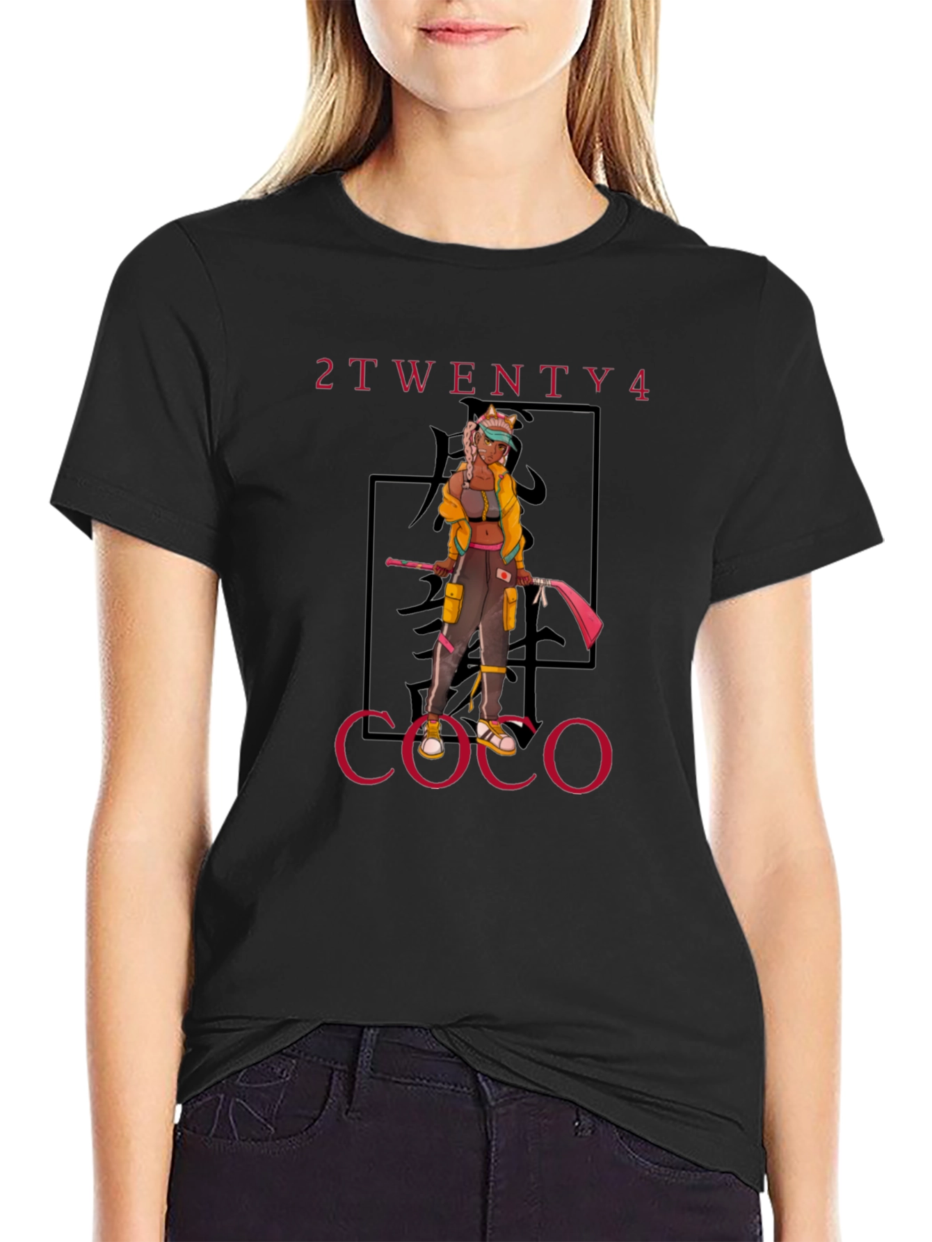 2Twenty4 Coco Anime Graphic Tee - Black