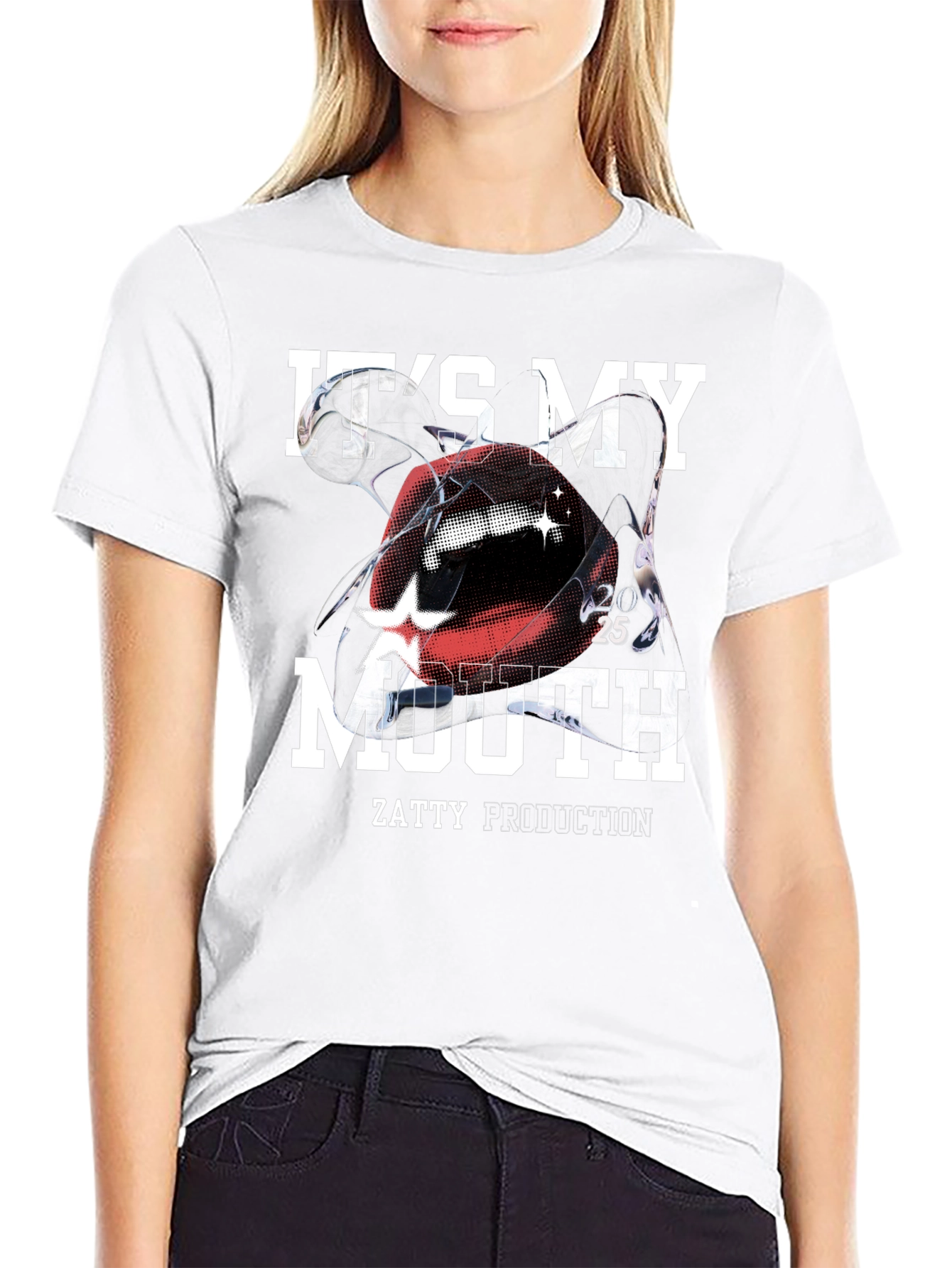 Its My Mouth Black Graphic Tee