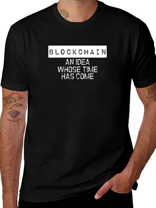 Blockchain Idea Graphic Tee - Black Cotton