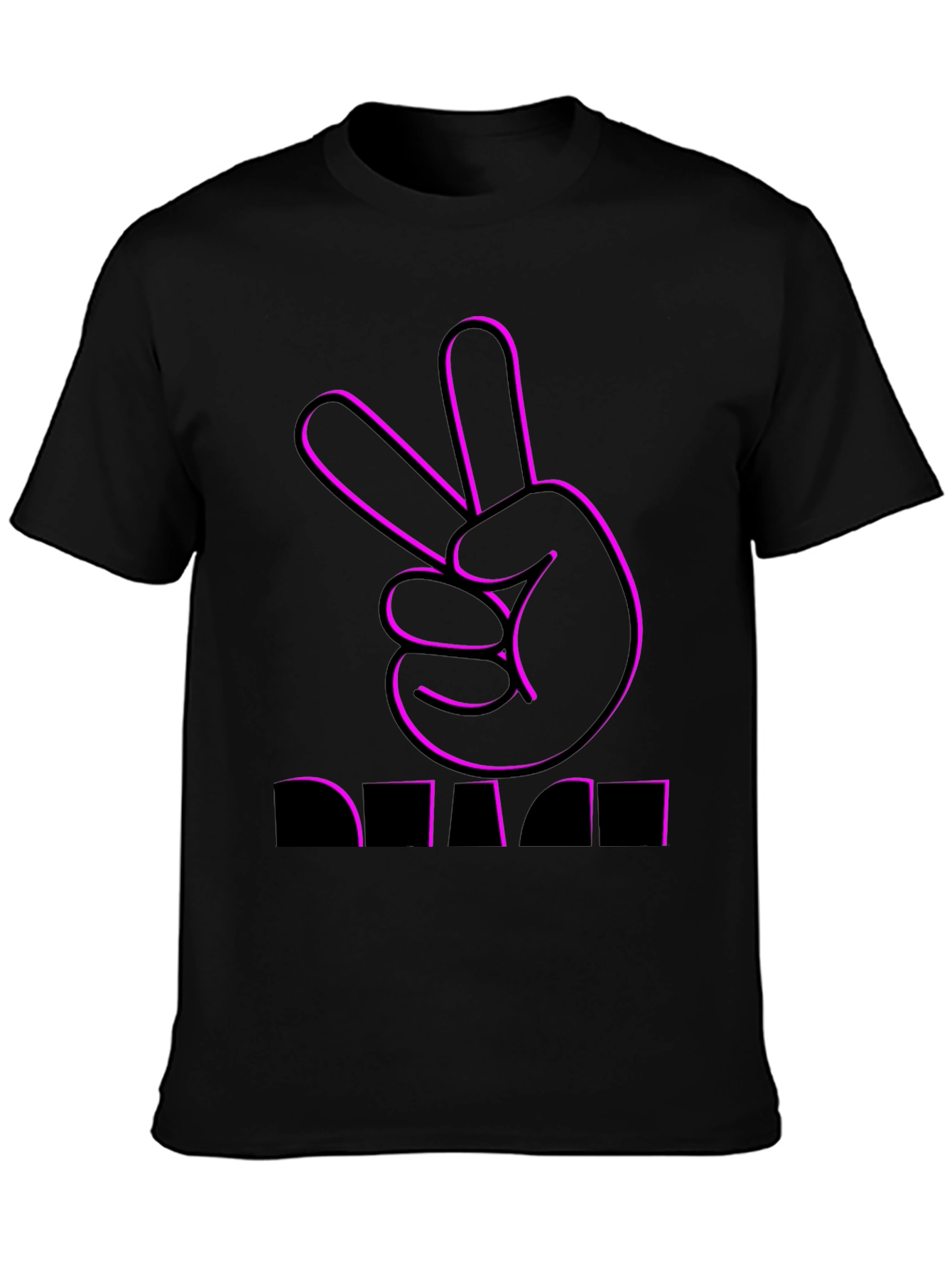 Peace Sign Graphic Tee - Black