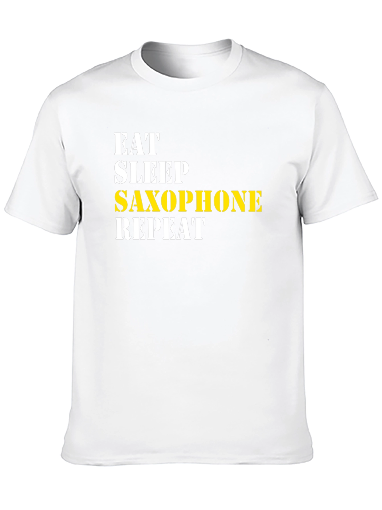 Eat Sleep Saxophone Repeat Black Graphic T-Shirt