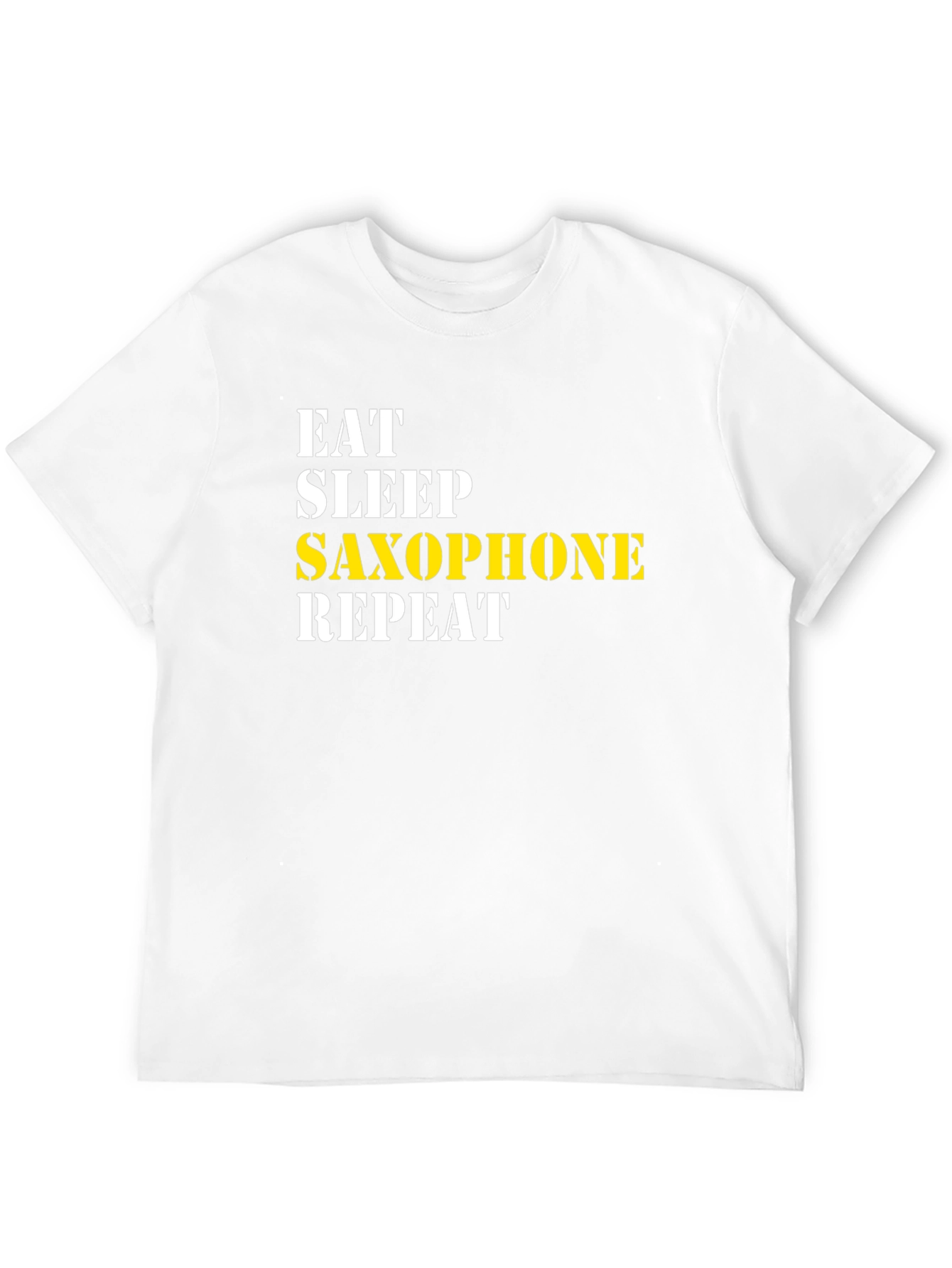 Eat Sleep Saxophone Repeat Black Graphic T-Shirt