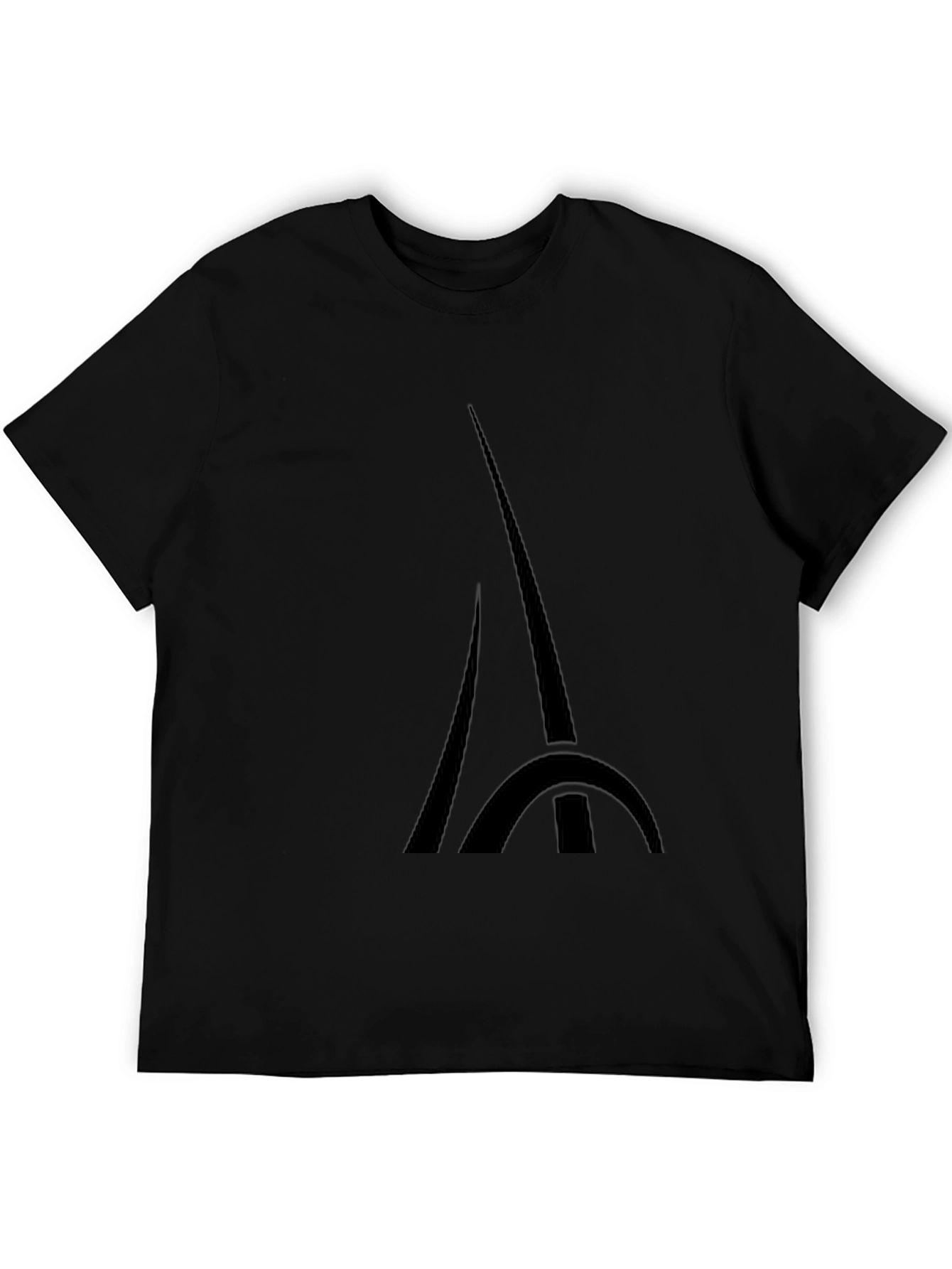 Mens Black Eiffel Tower Graphic T-Shirt