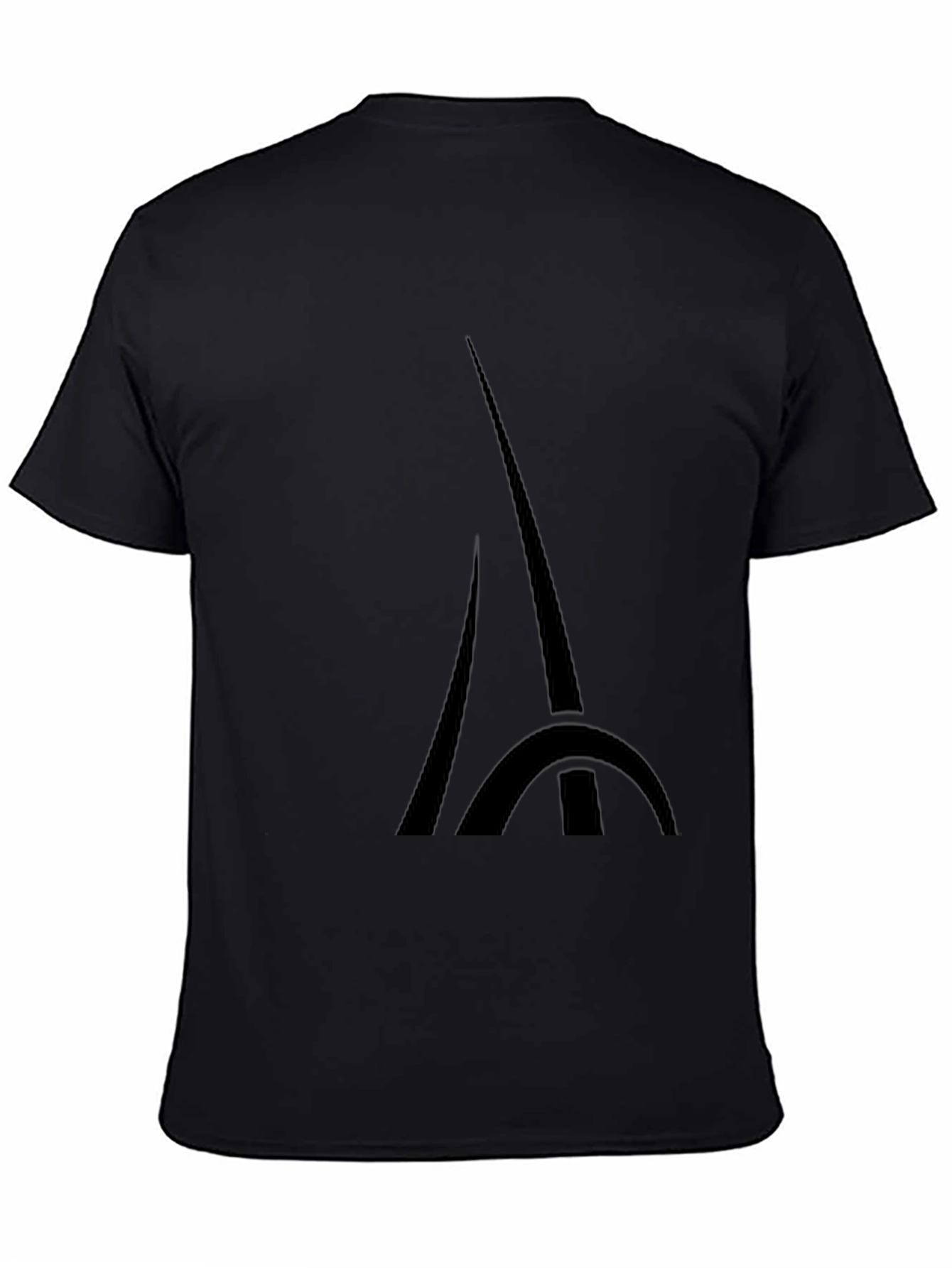 Mens Black Eiffel Tower Graphic T-Shirt