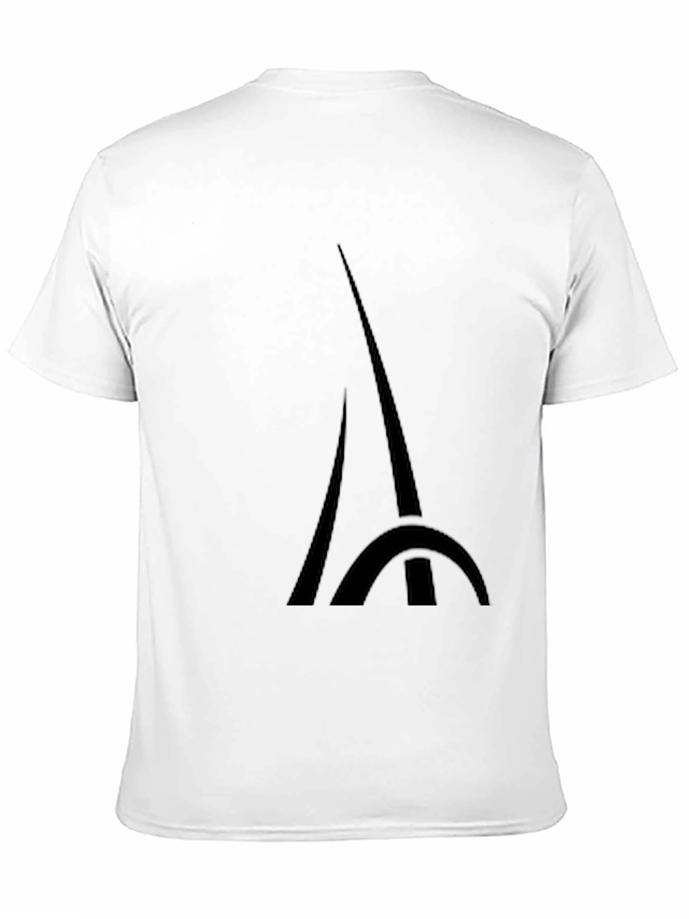 Mens Black Eiffel Tower Graphic T-Shirt