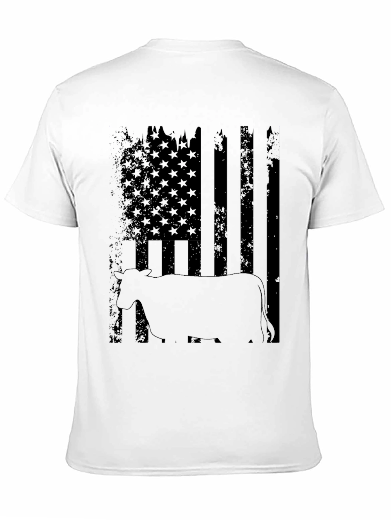 Distressed American Flag Cow Graphic Tee