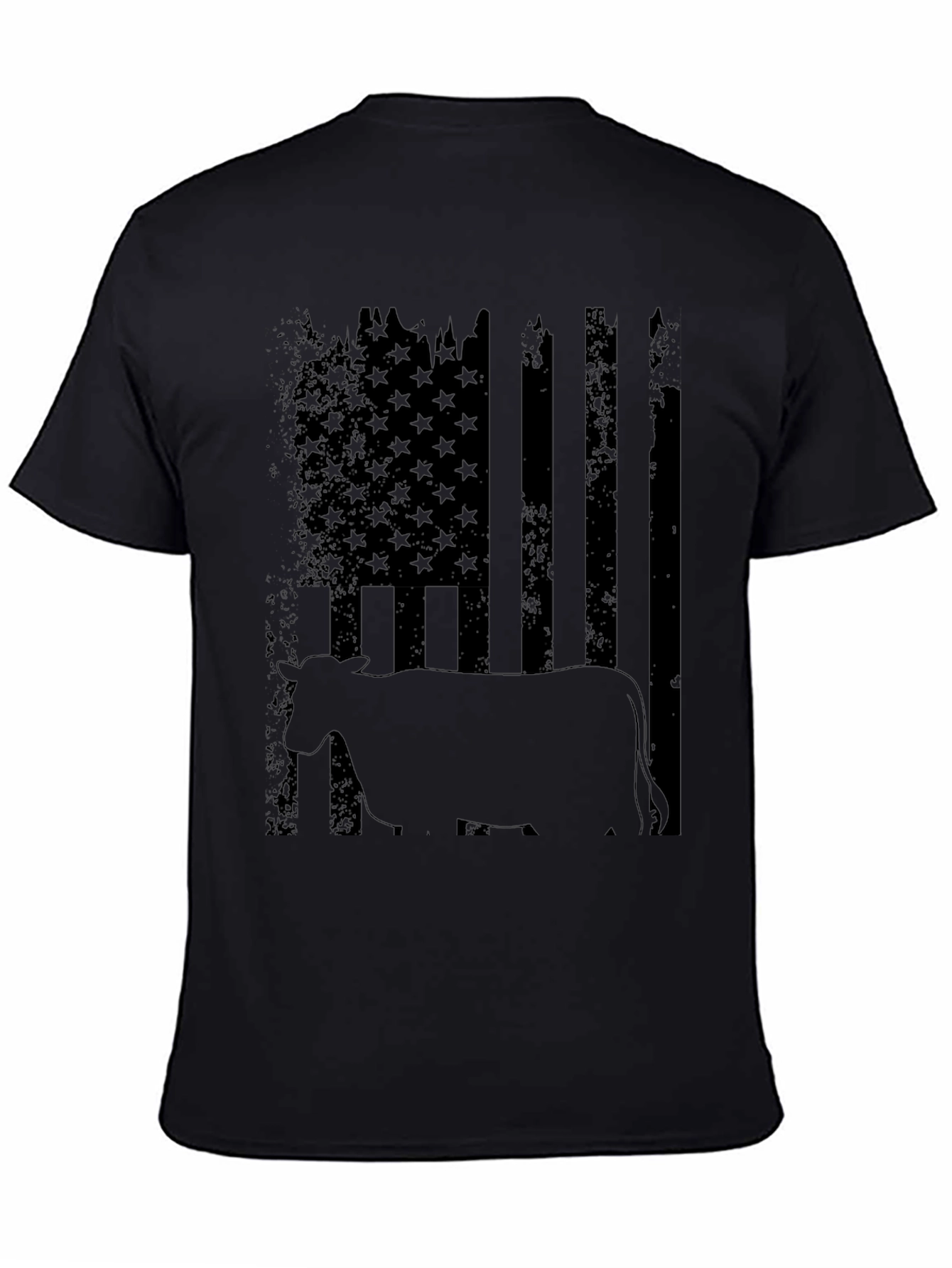 Distressed American Flag Cow Graphic Tee