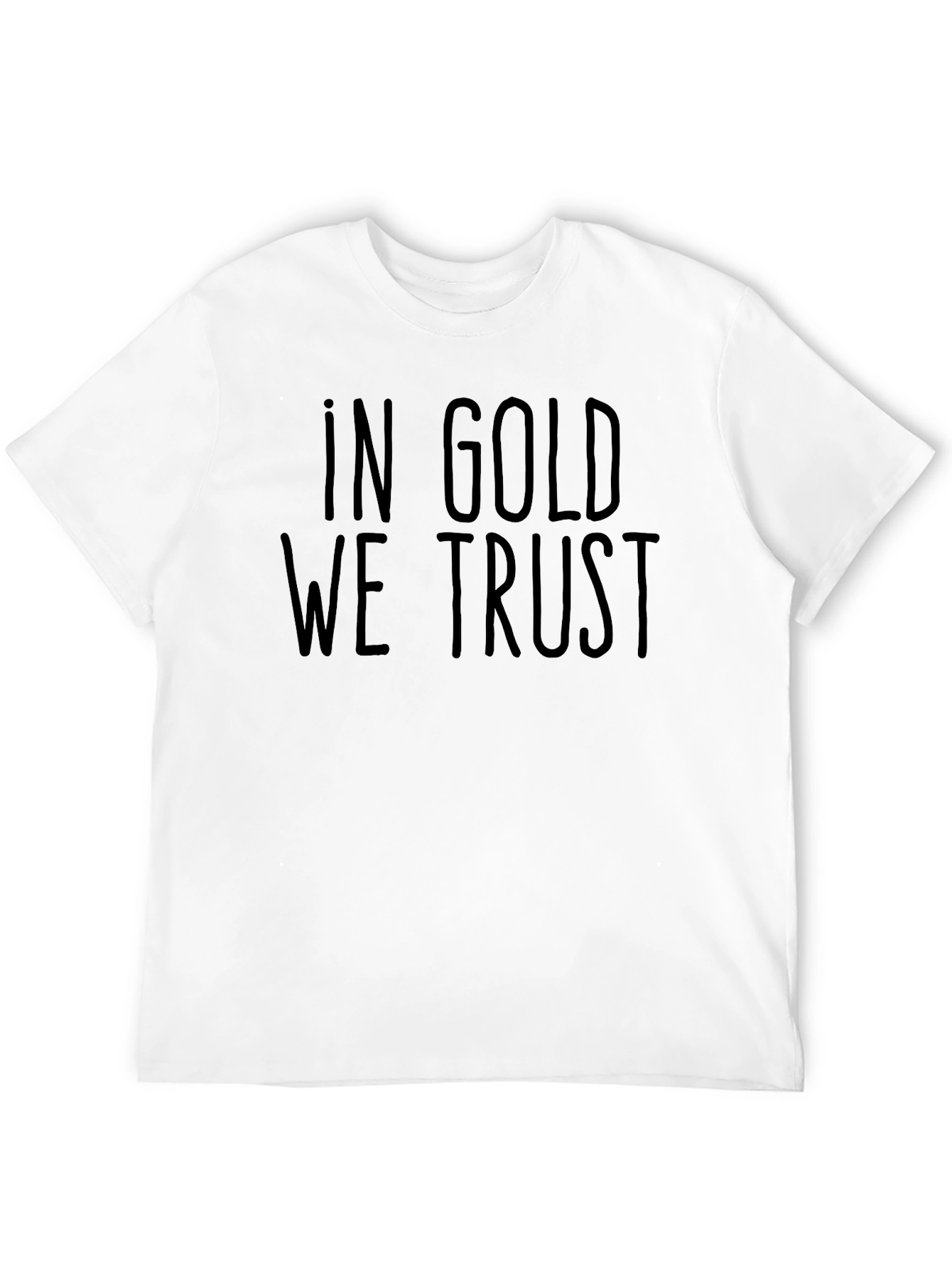 In Gold We Trust Black Graphic T-Shirt