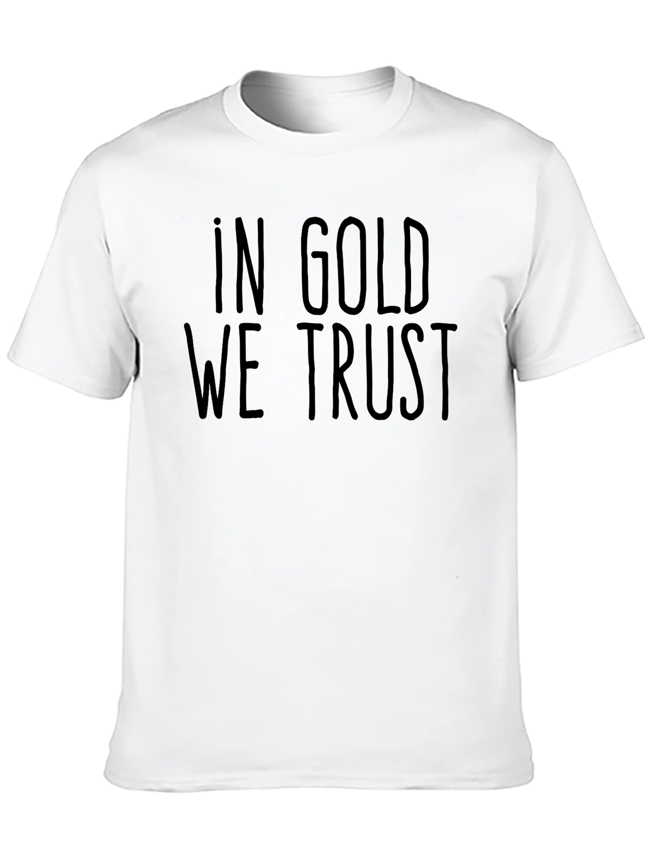 In Gold We Trust Black Graphic T-Shirt