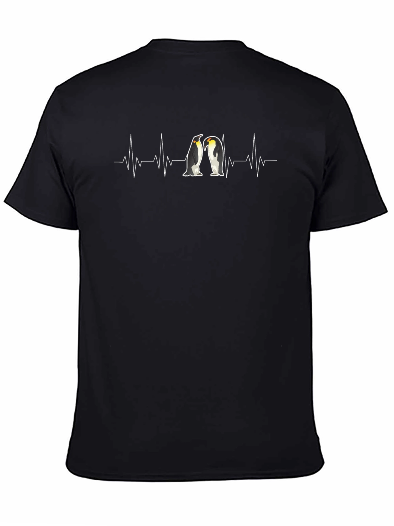 Penguin Heartbeat Graphic Tee - Black