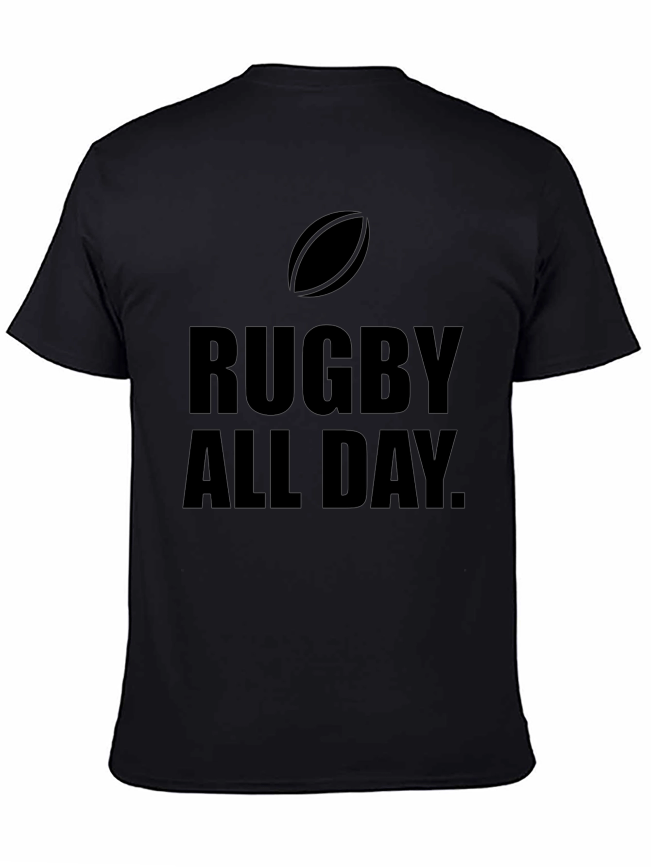 Rugby All Day Black Graphic Tee