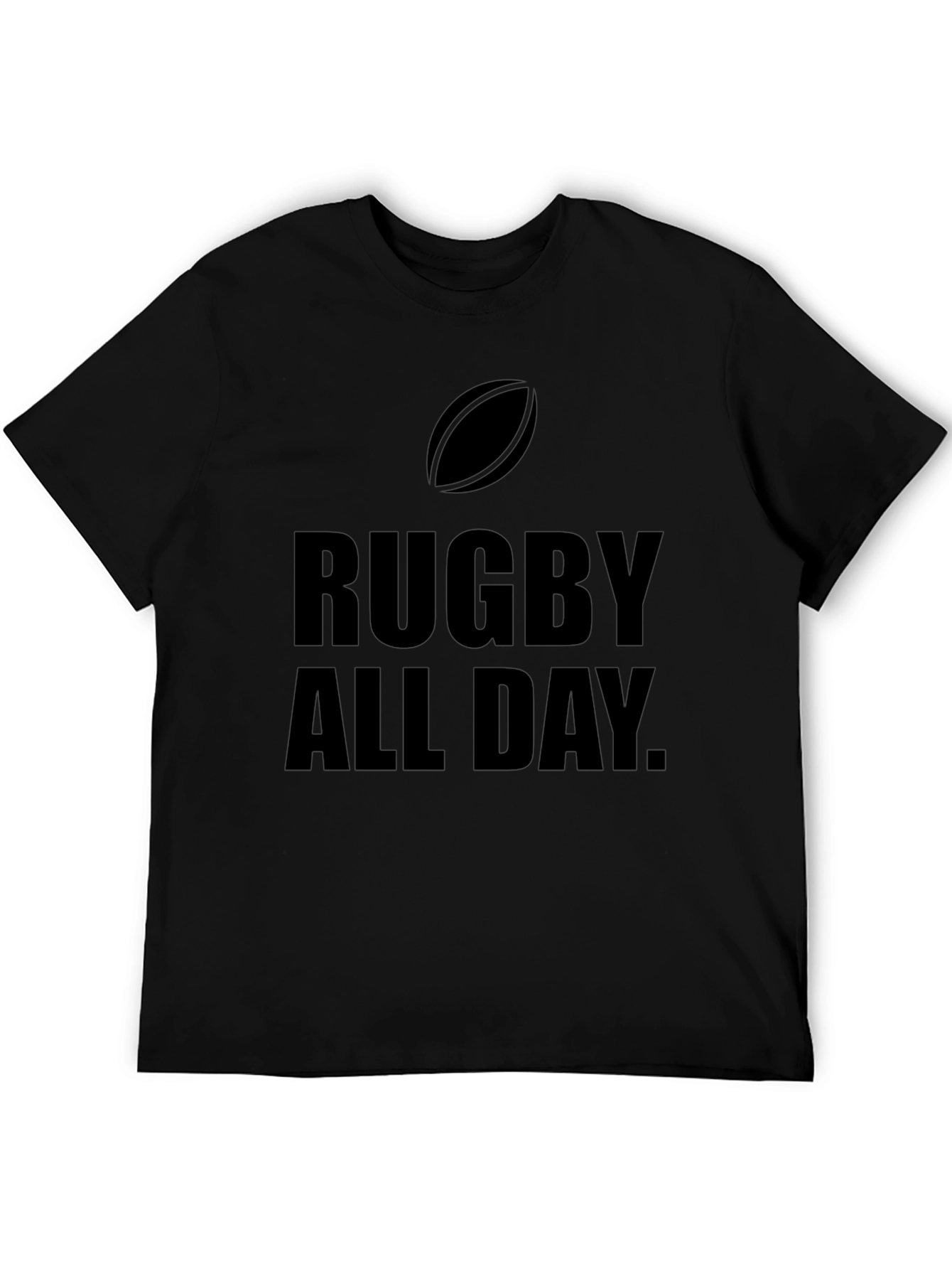 Rugby All Day Black Graphic Tee