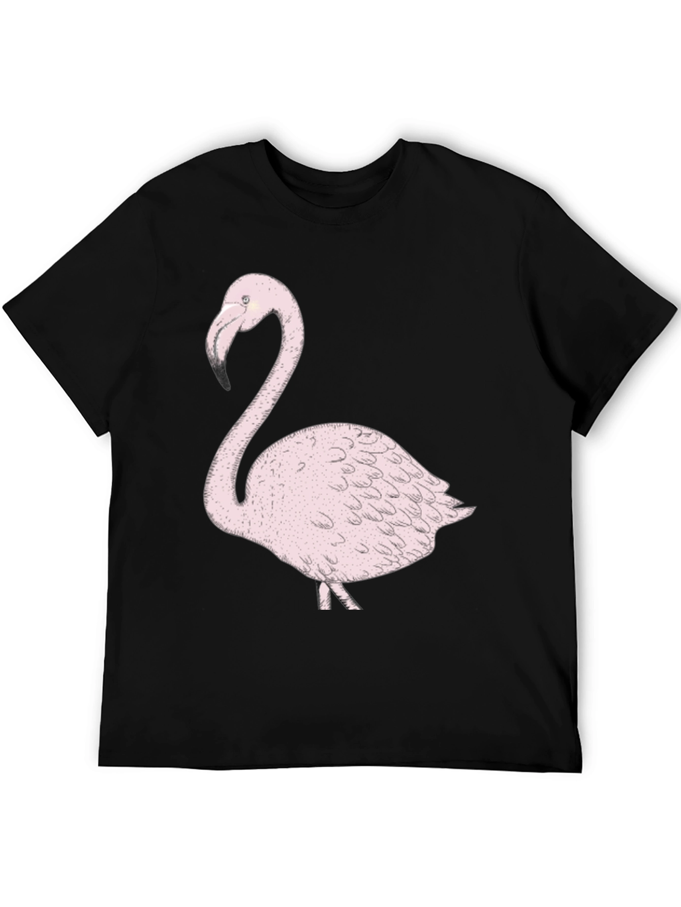 Flamingo Graphic Tee - Trendy Black T-Shirt