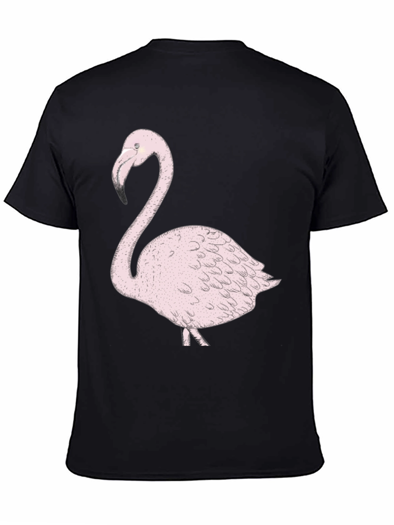 Flamingo Graphic Tee - Trendy Black T-Shirt