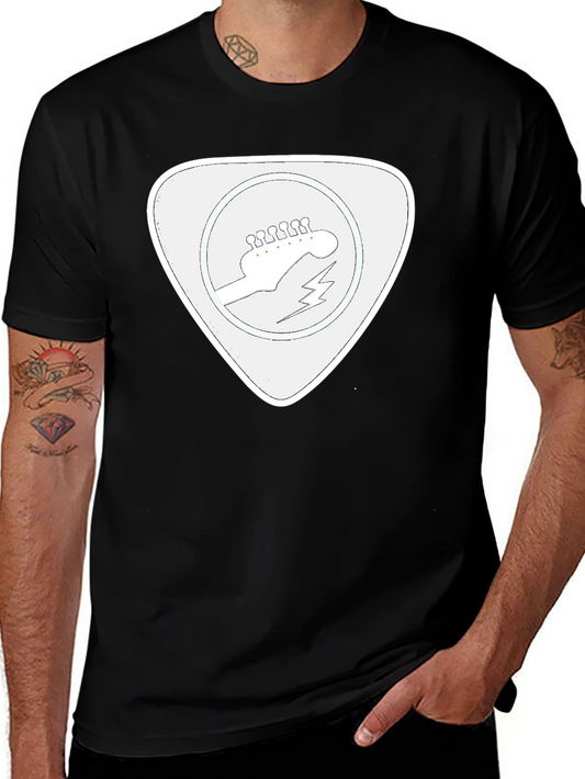 Guitar Pick Graphic T-Shirt - Black