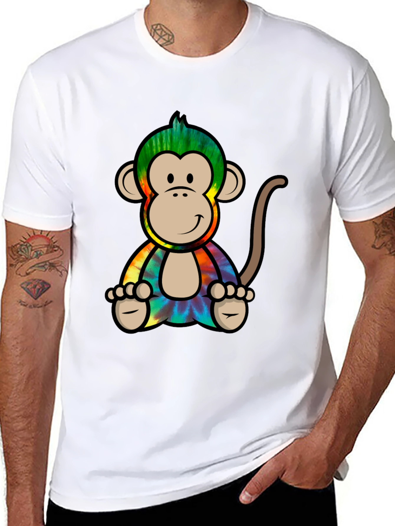 Tie-Dye Monkey Graphic Tee - Cool Casual Style