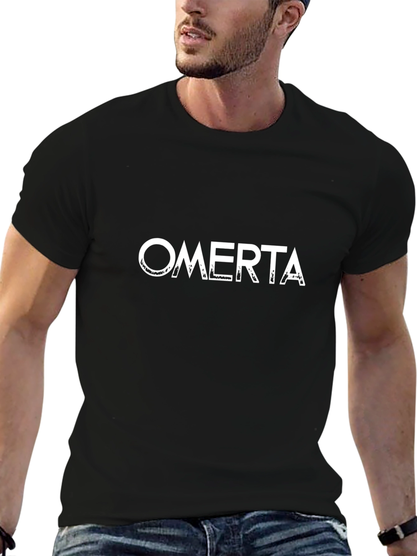 Omerta Graphic Print Black T-Shirt