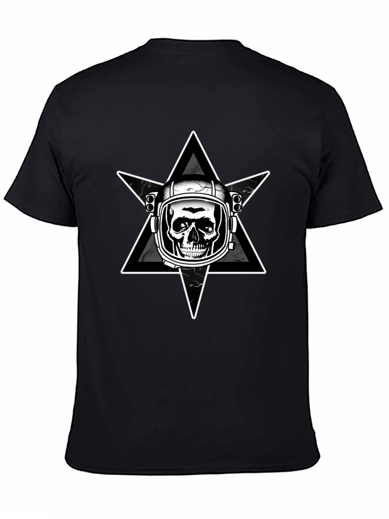 Astronaut Skull Graphic T-Shirt - Mens Black Tee