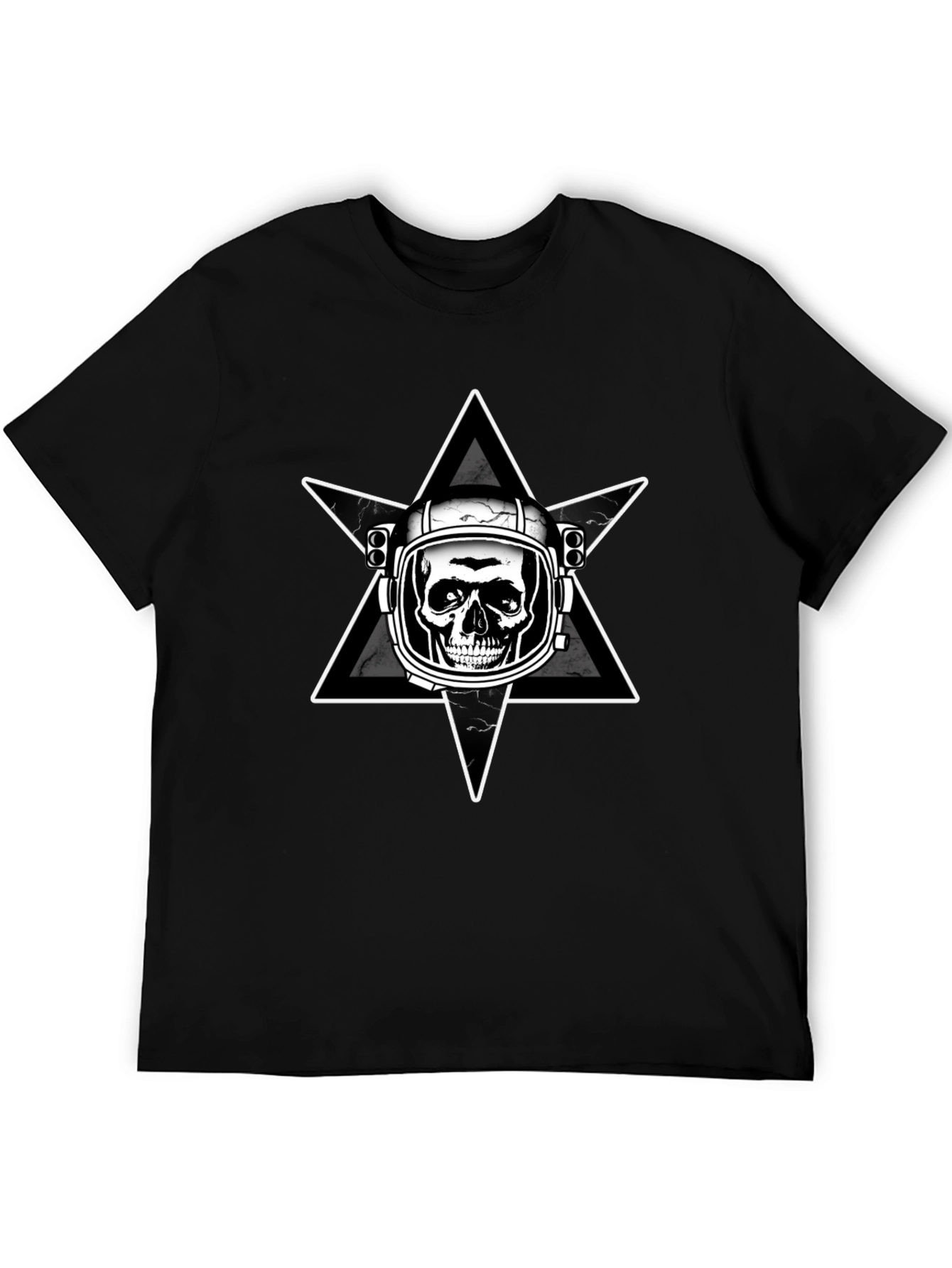 Astronaut Skull Graphic T-Shirt - Mens Black Tee
