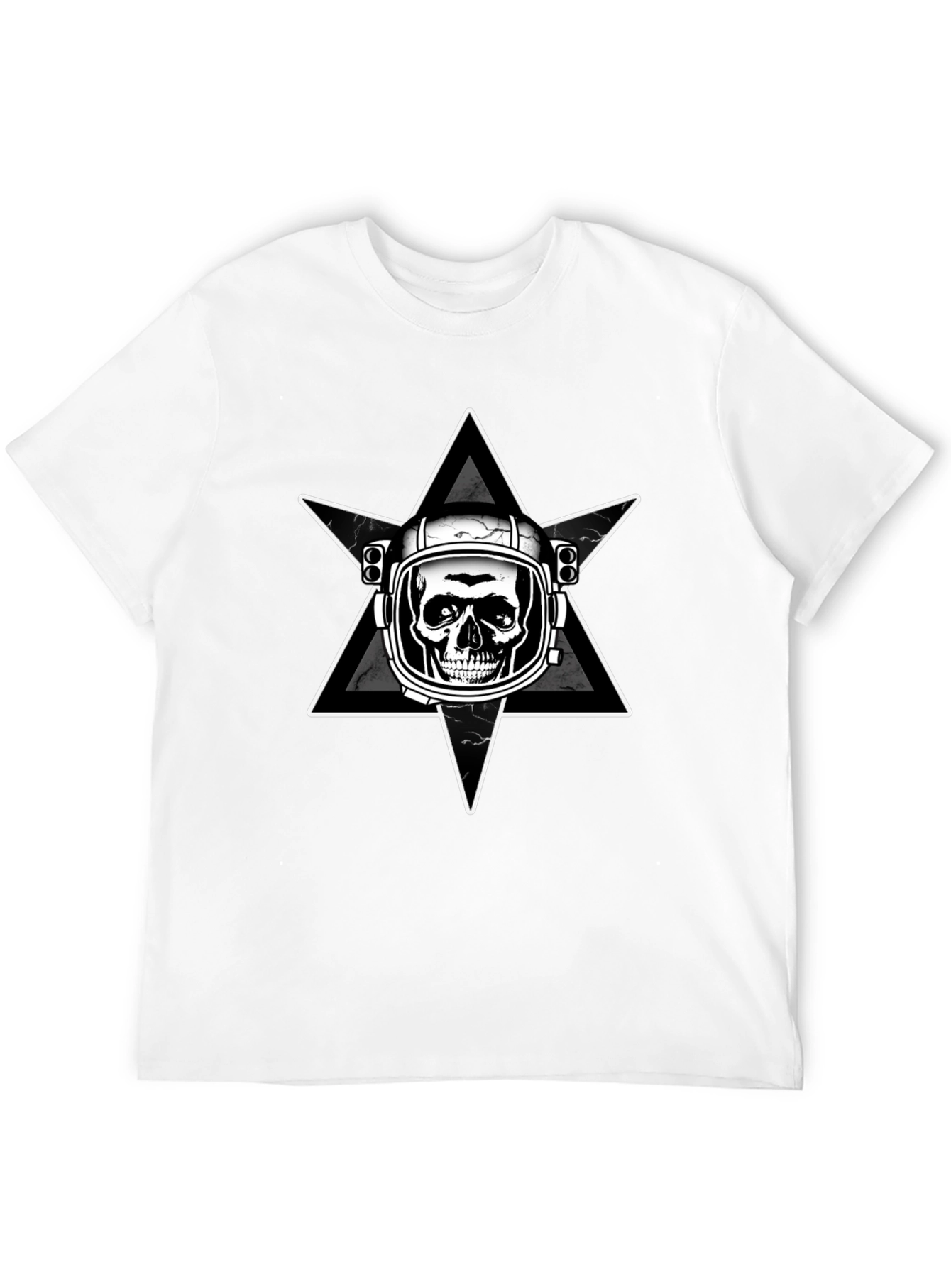 Astronaut Skull Graphic T-Shirt - Mens Black Tee