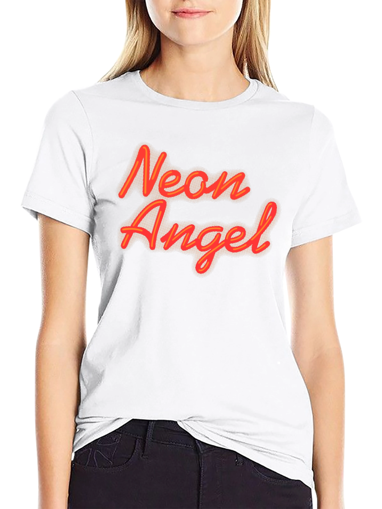 Neon Angel Black Graphic Tee