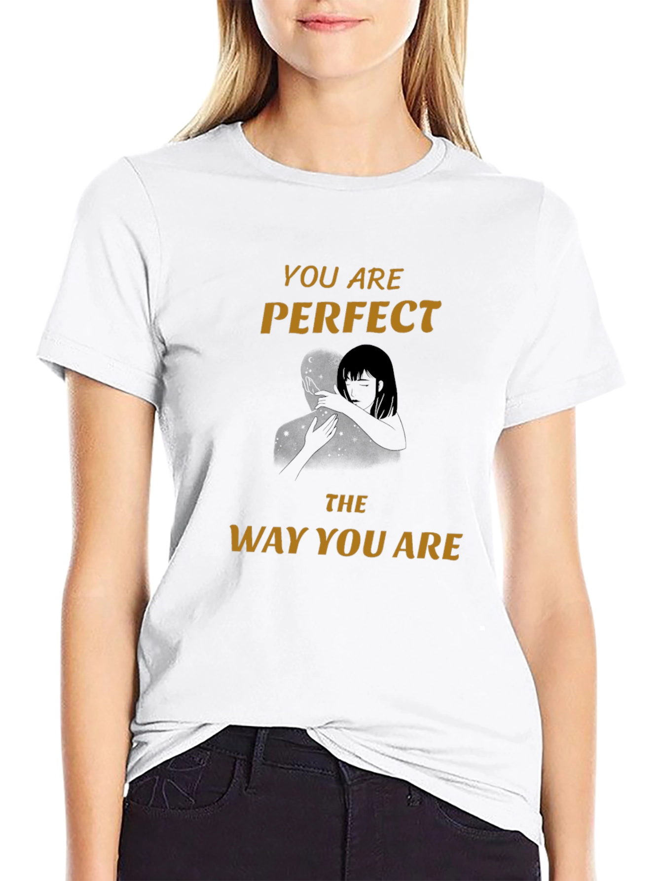 Perfect The Way You Are Black Graphic Tee
