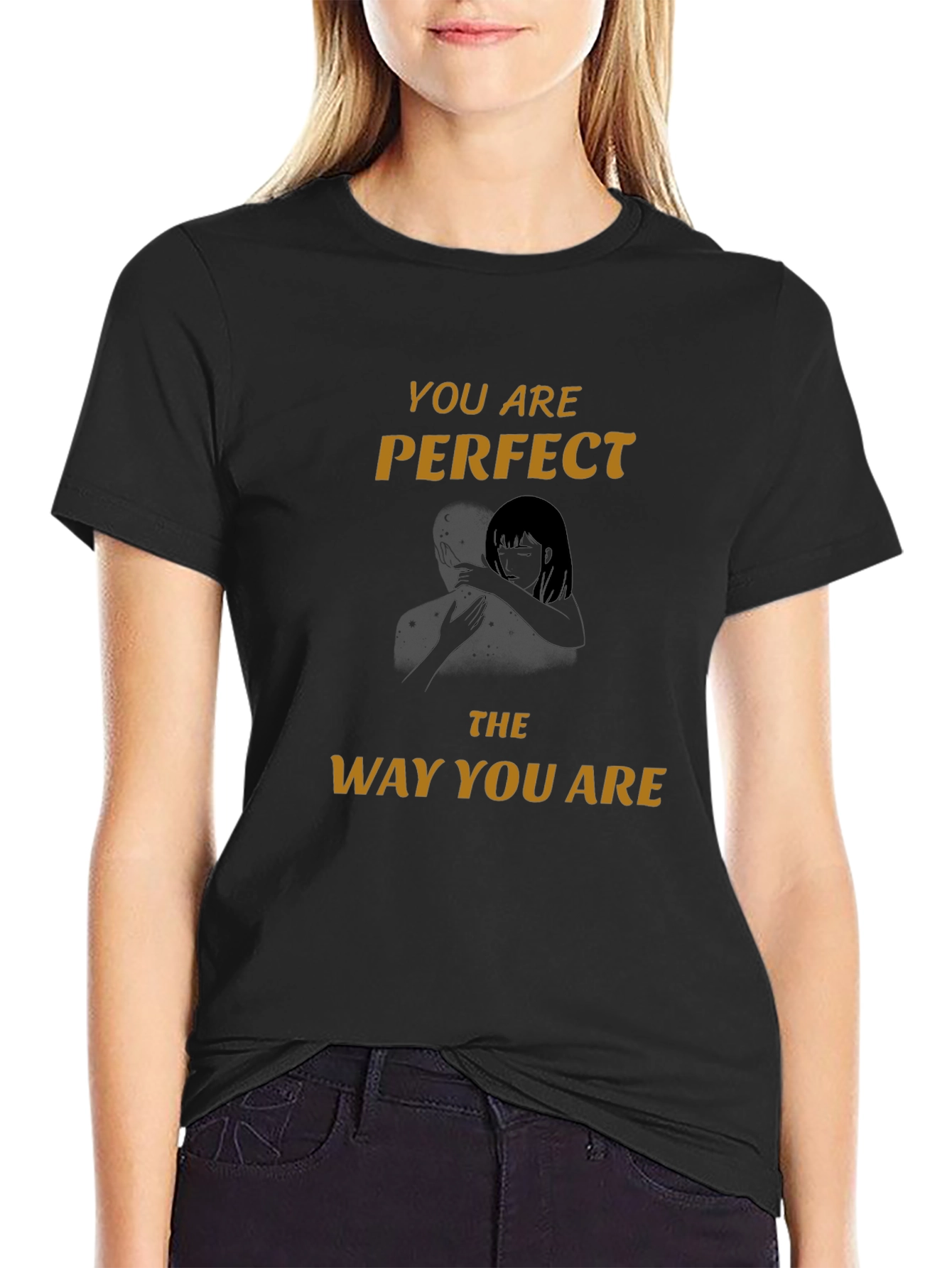Perfect The Way You Are Black Graphic Tee