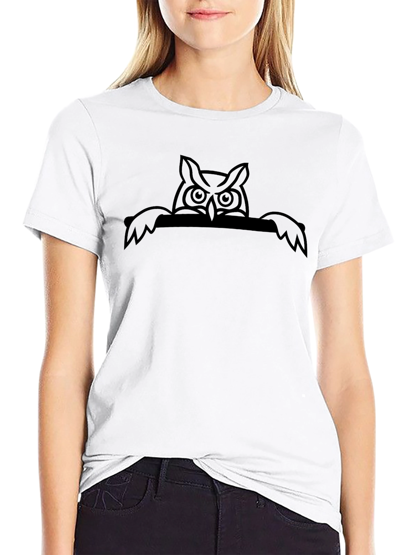 Black Owl Graphic Tee - Cool Bird T-Shirt