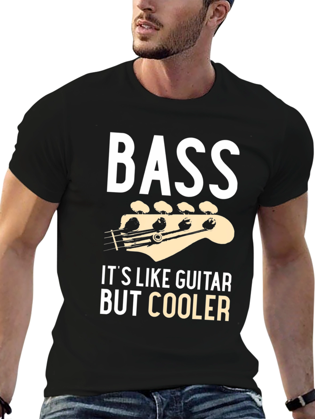 Bass is Cooler Black Graphic Tee Shirt