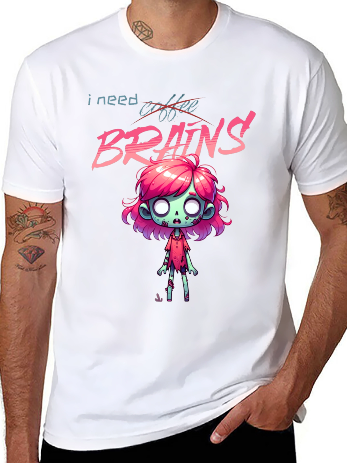 Zombie Brains T-Shirt - I Need Brains!