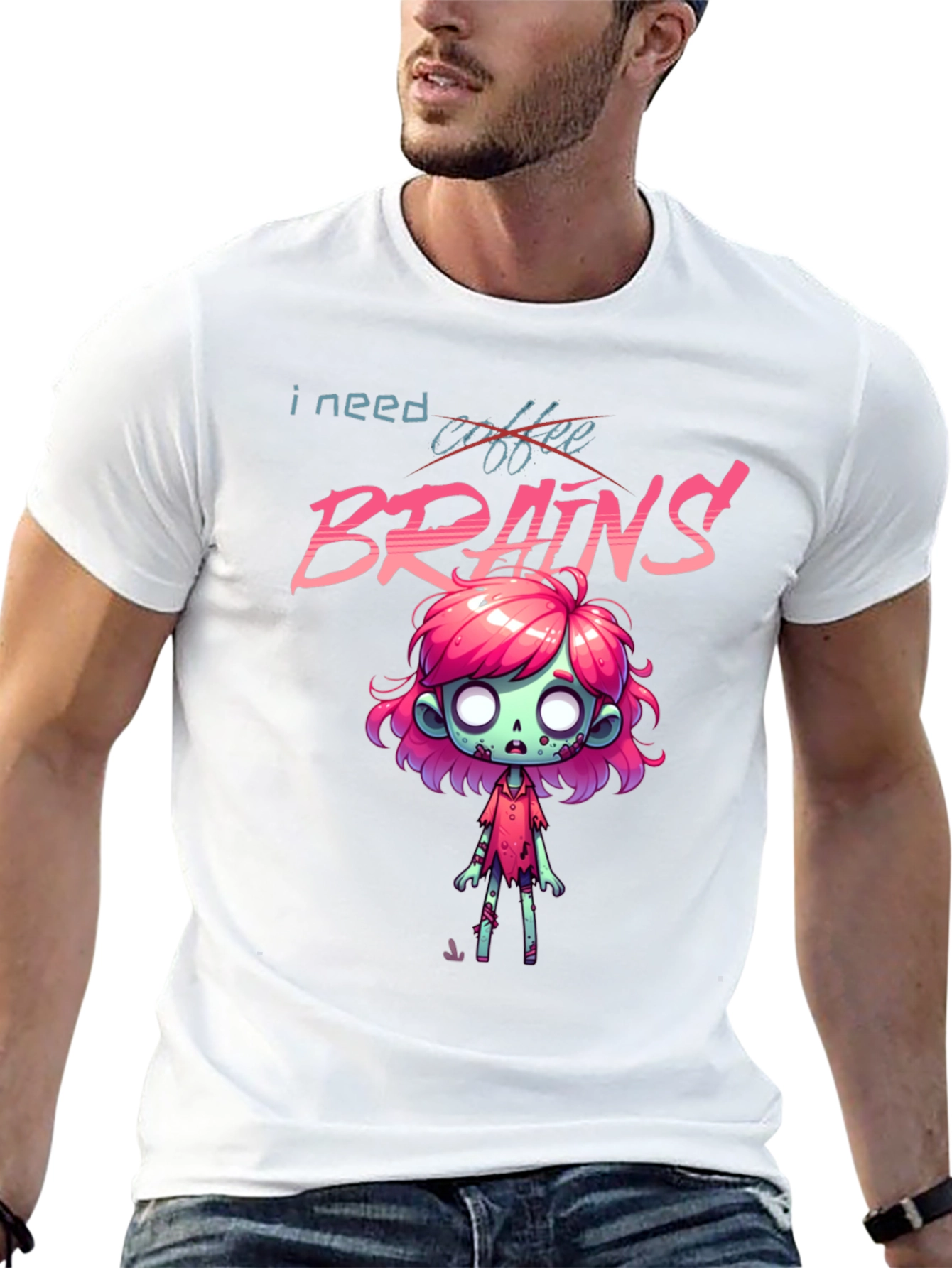 Zombie Brains T-Shirt - I Need Brains!
