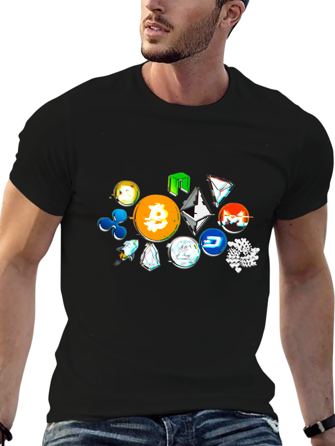 Crypto Tokens Black T-Shirt