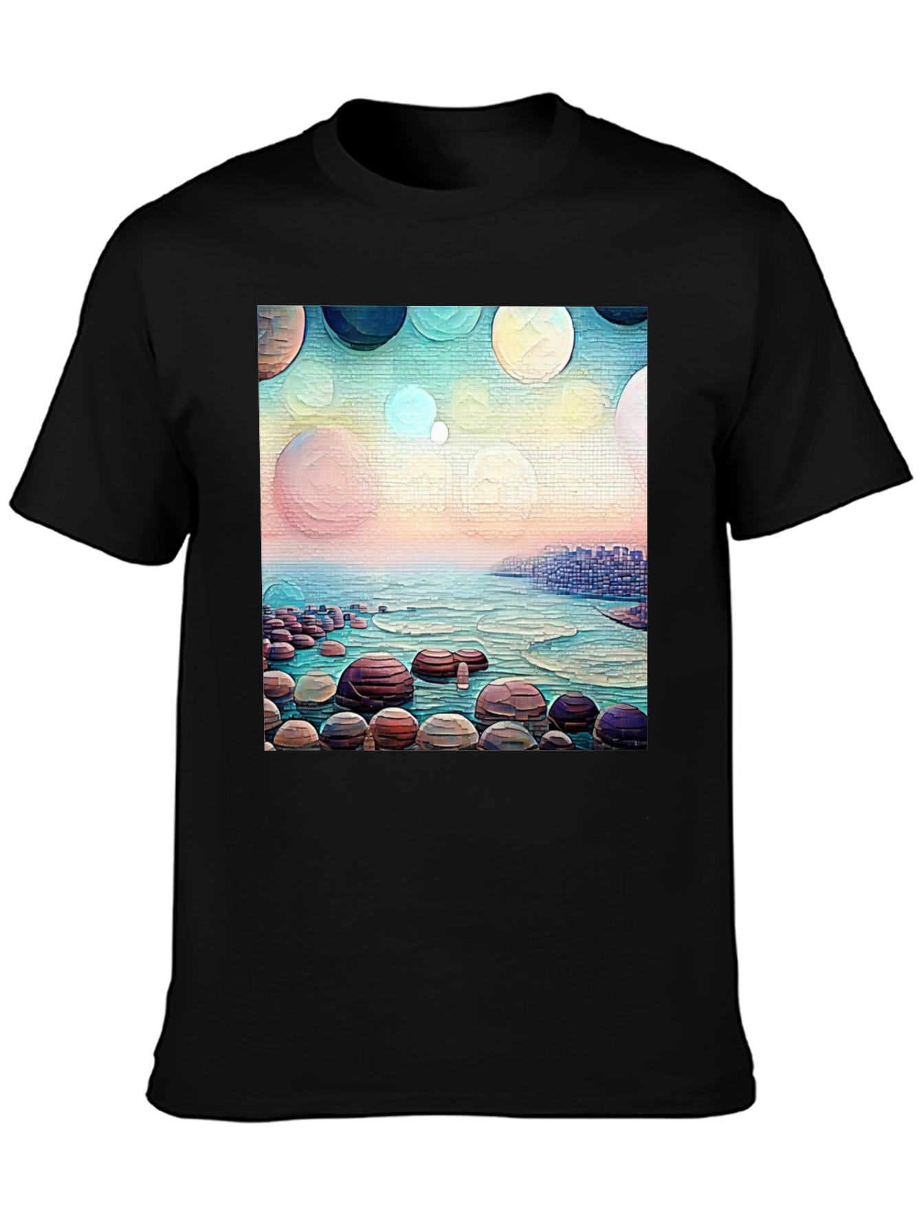 Coastal Dreams T-Shirt: Artistic Beachscape Design