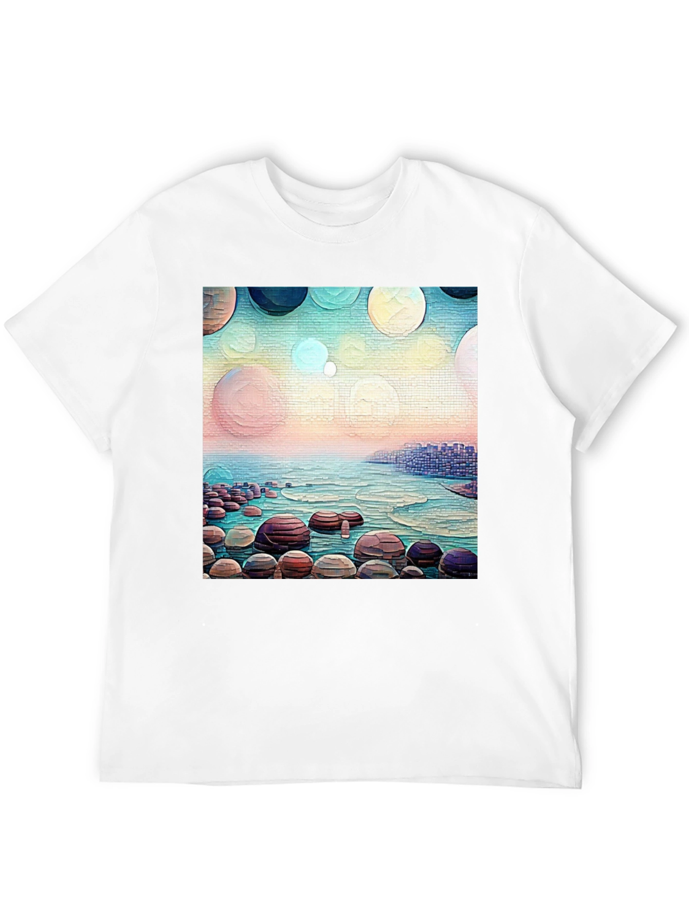 Coastal Dreams T-Shirt: Artistic Beachscape Design