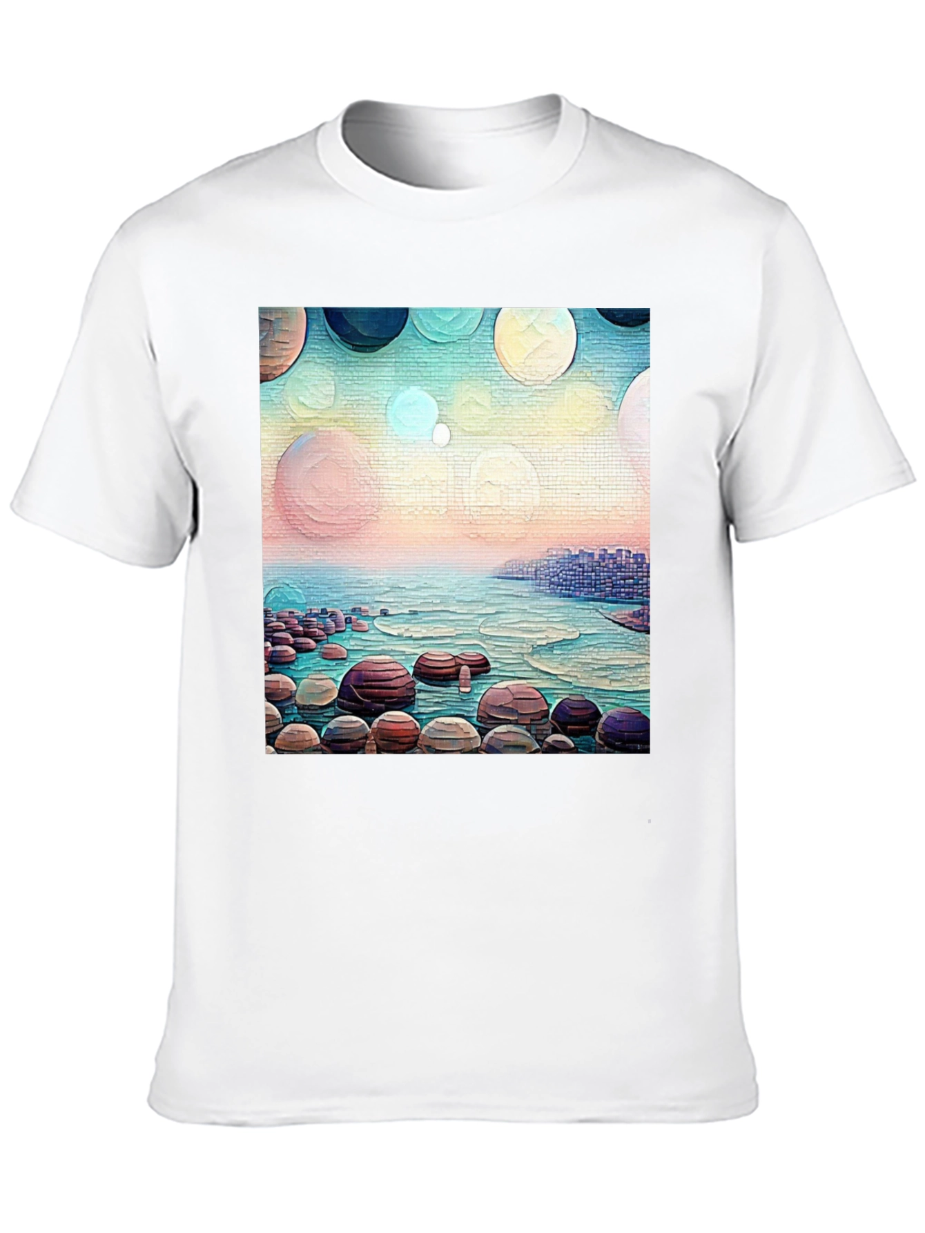 Coastal Dreams T-Shirt: Artistic Beachscape Design
