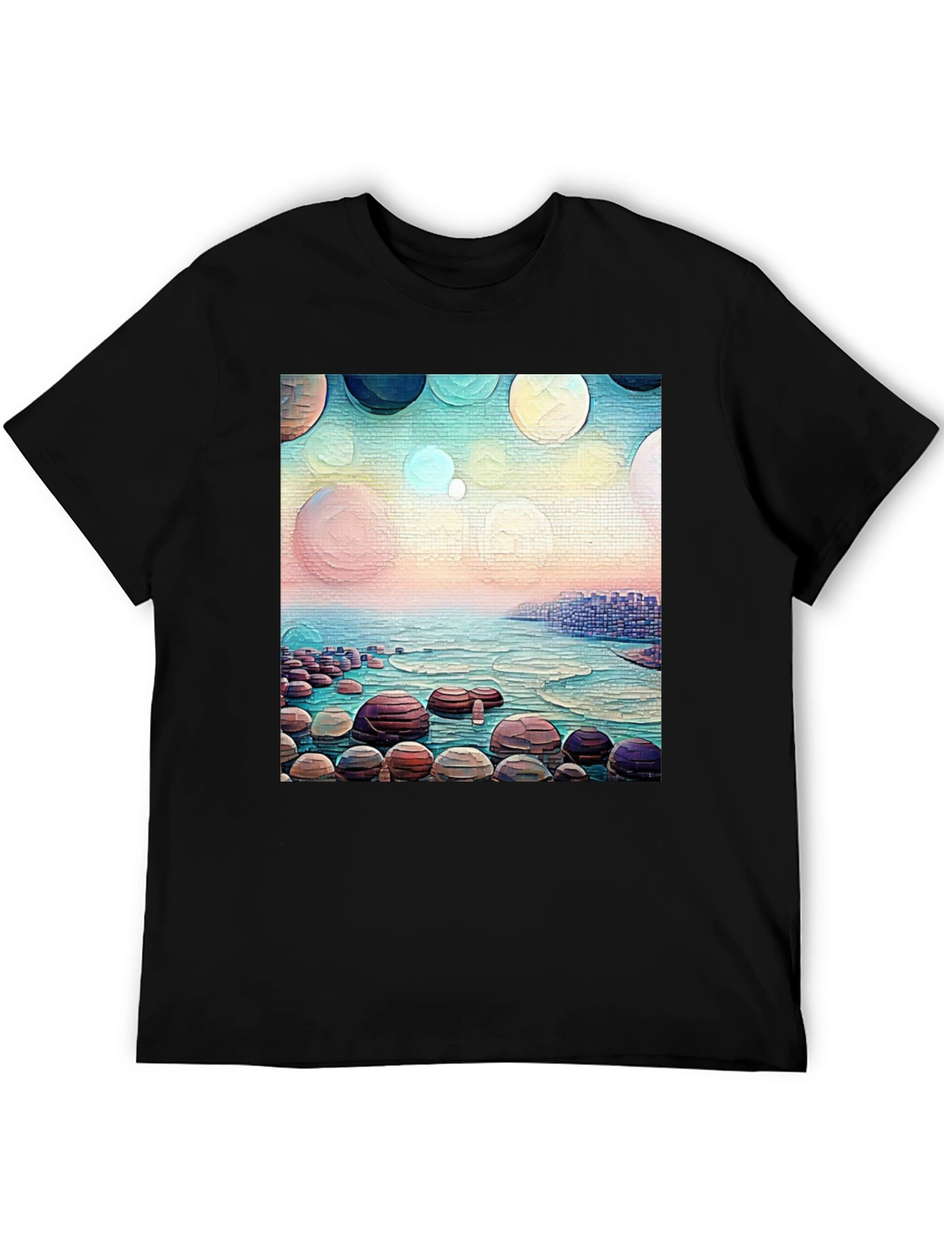 Coastal Dreams T-Shirt: Artistic Beachscape Design