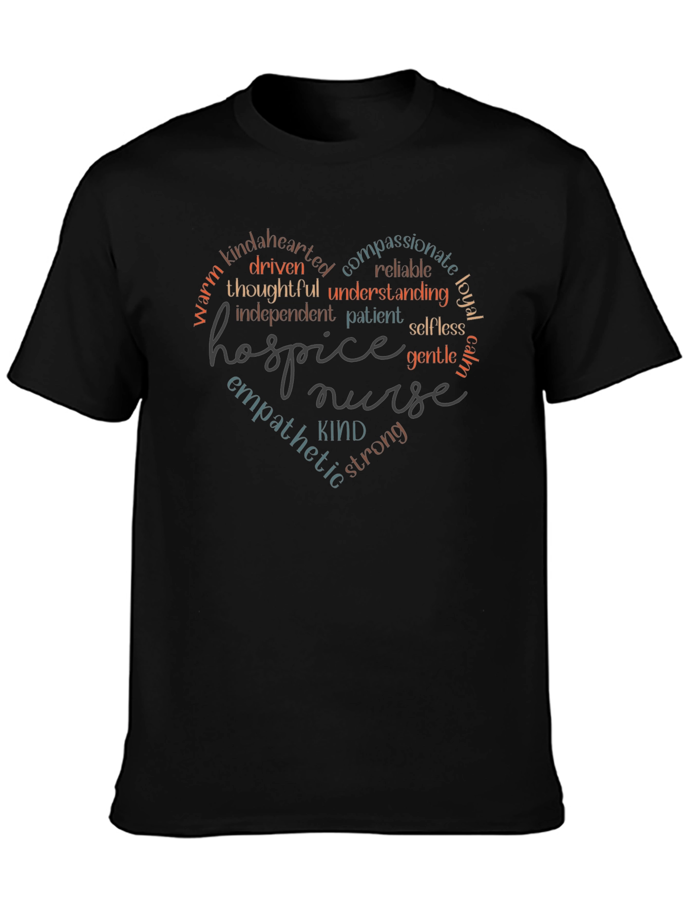 Hospice Nurse Heart Word Art T-Shirt