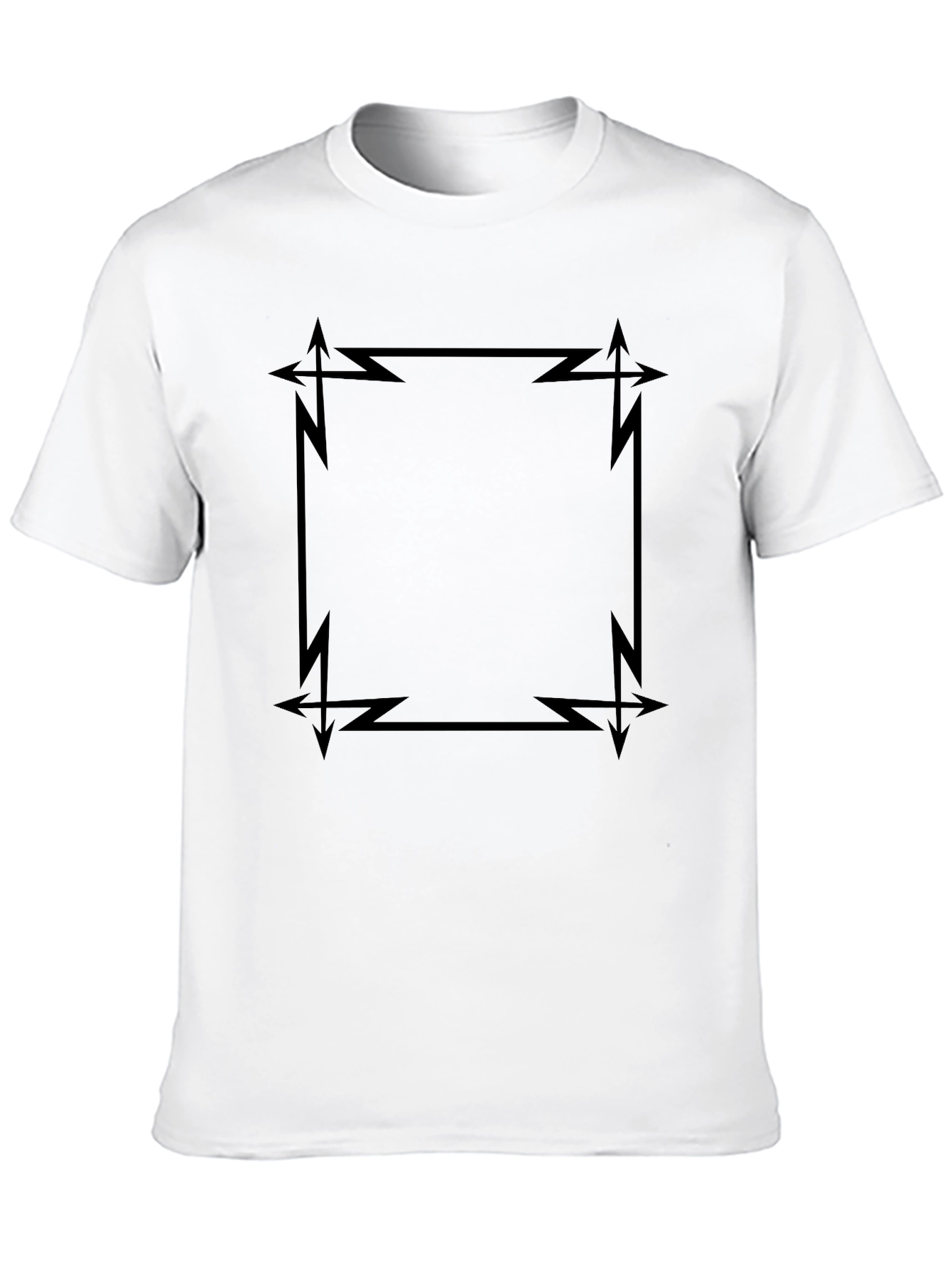 Edgy Geometric Graphic Black T-Shirt