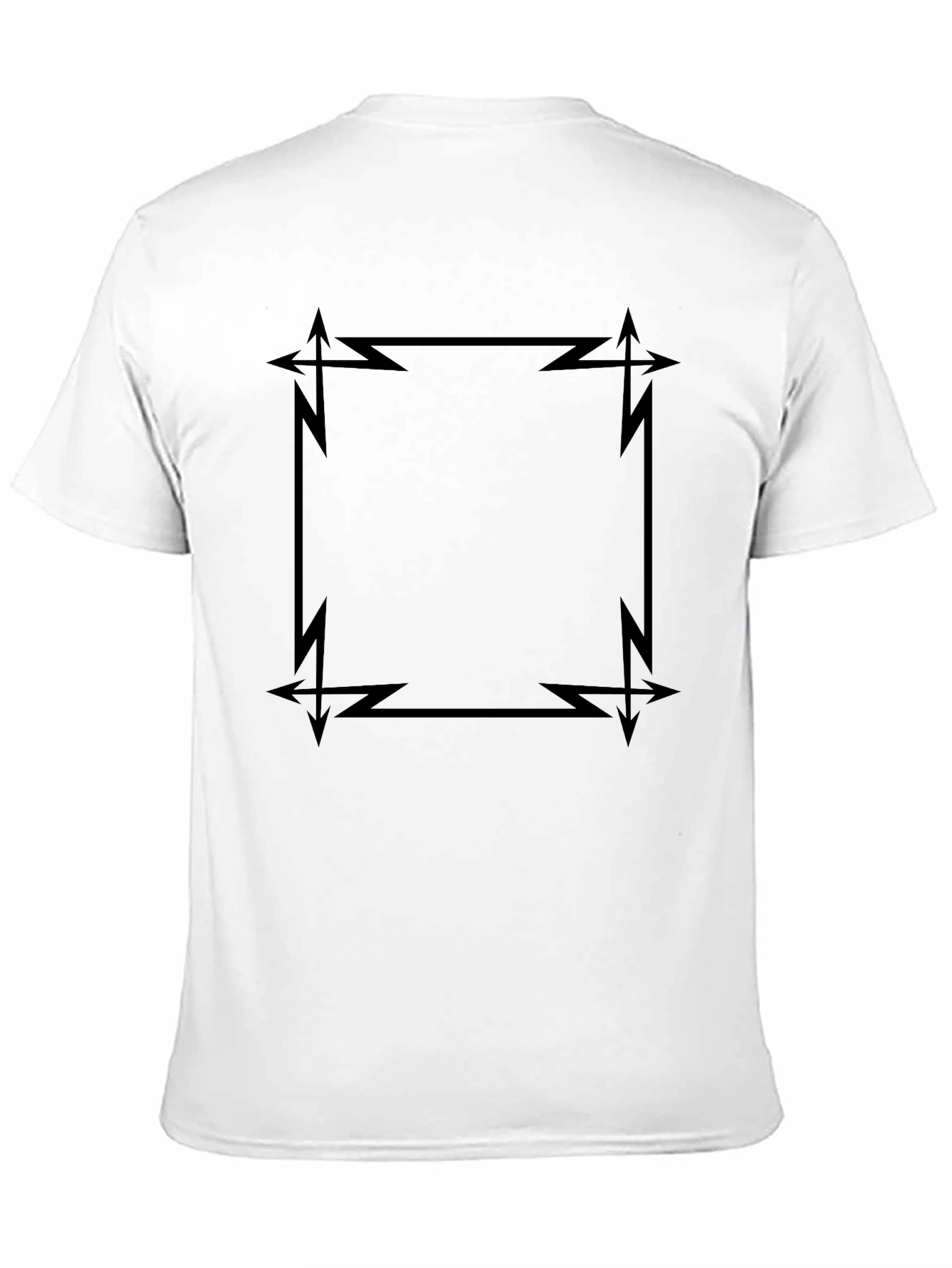 Edgy Geometric Graphic Black T-Shirt