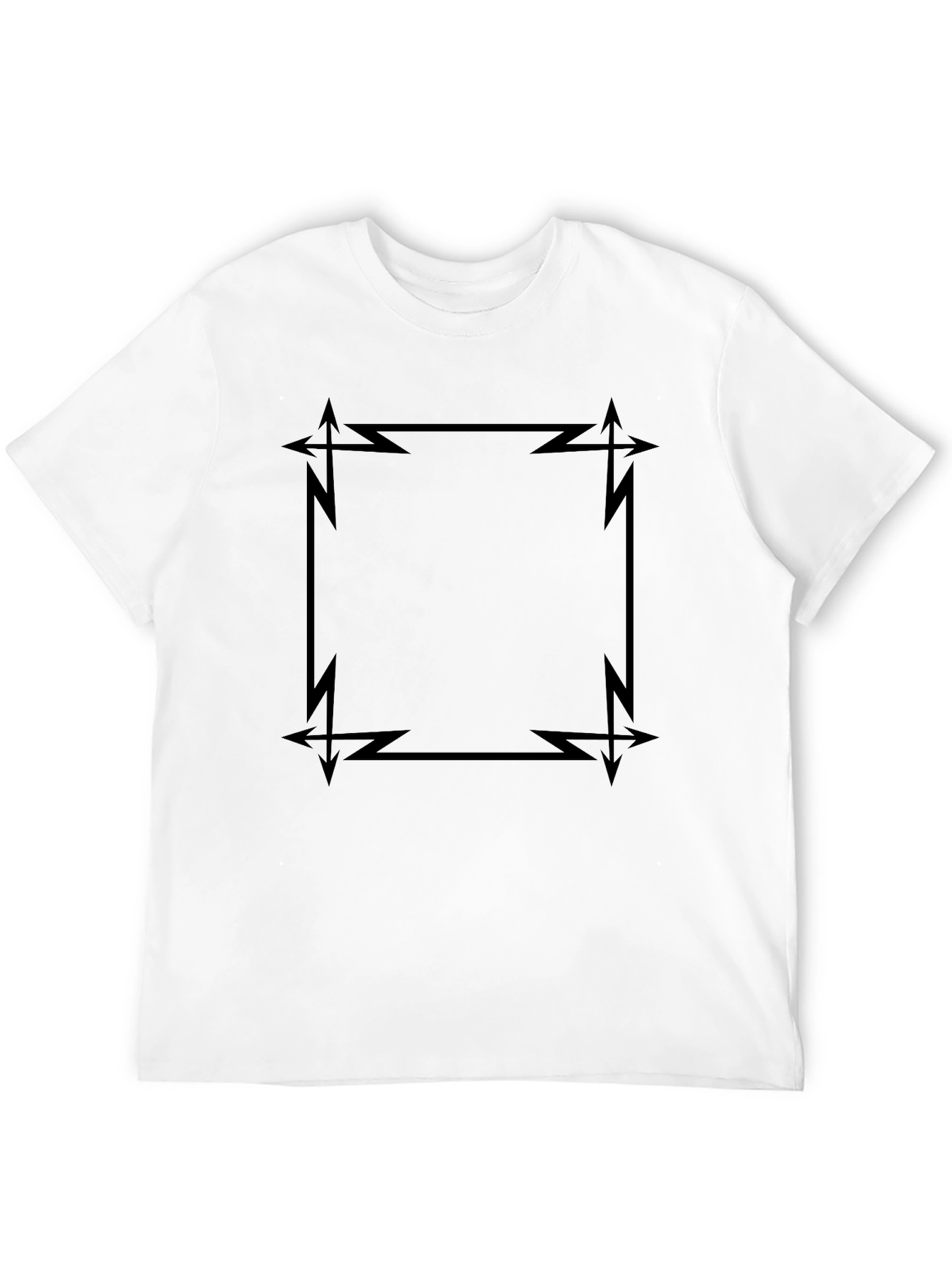Edgy Geometric Graphic Black T-Shirt