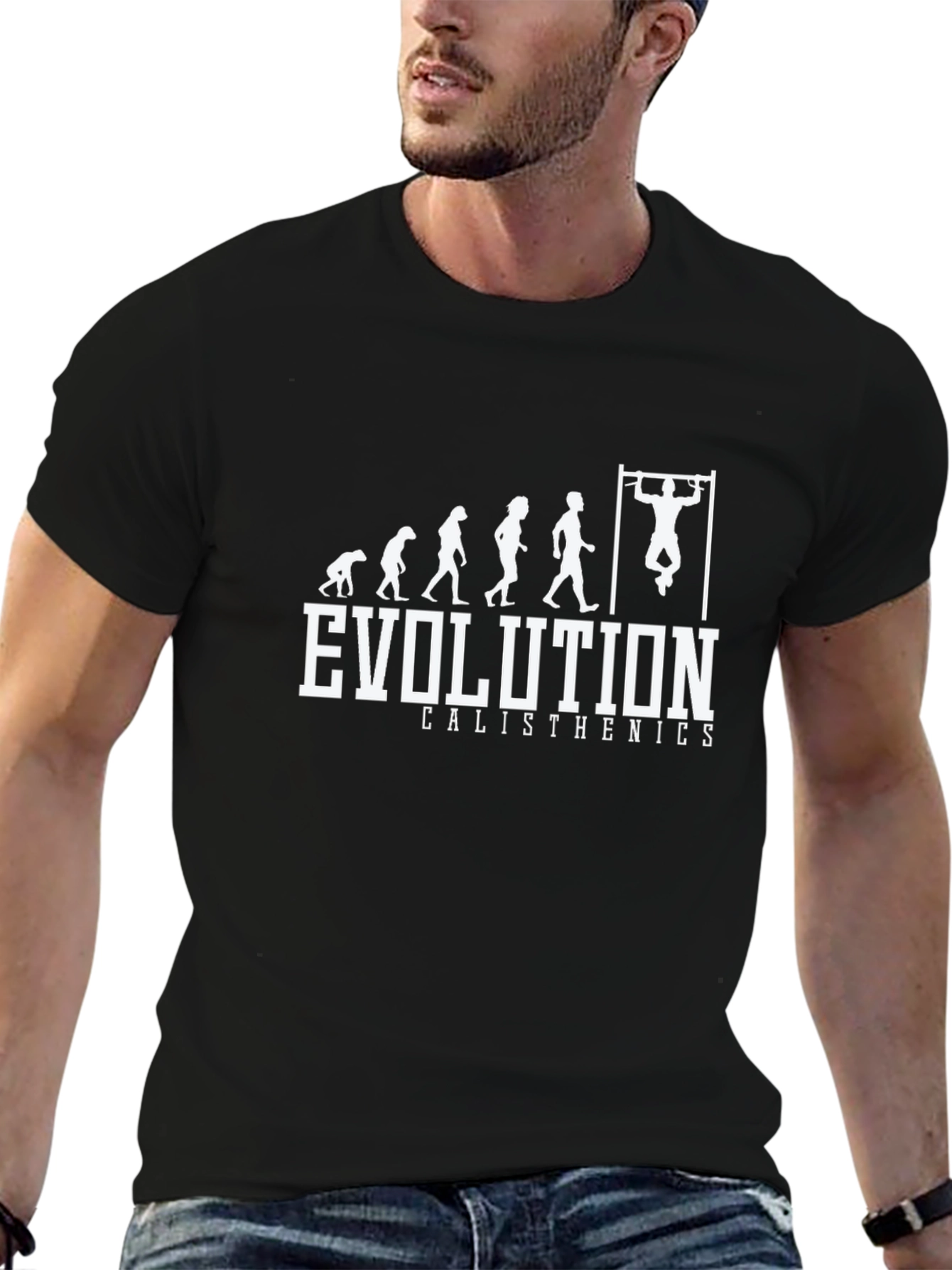 Evolution Calisthenics Black T-Shirt Fitness Graphic Tee
