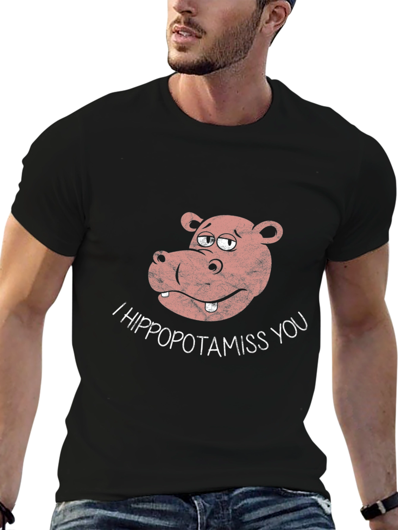 I Hippopotamiss You Black T-Shirt