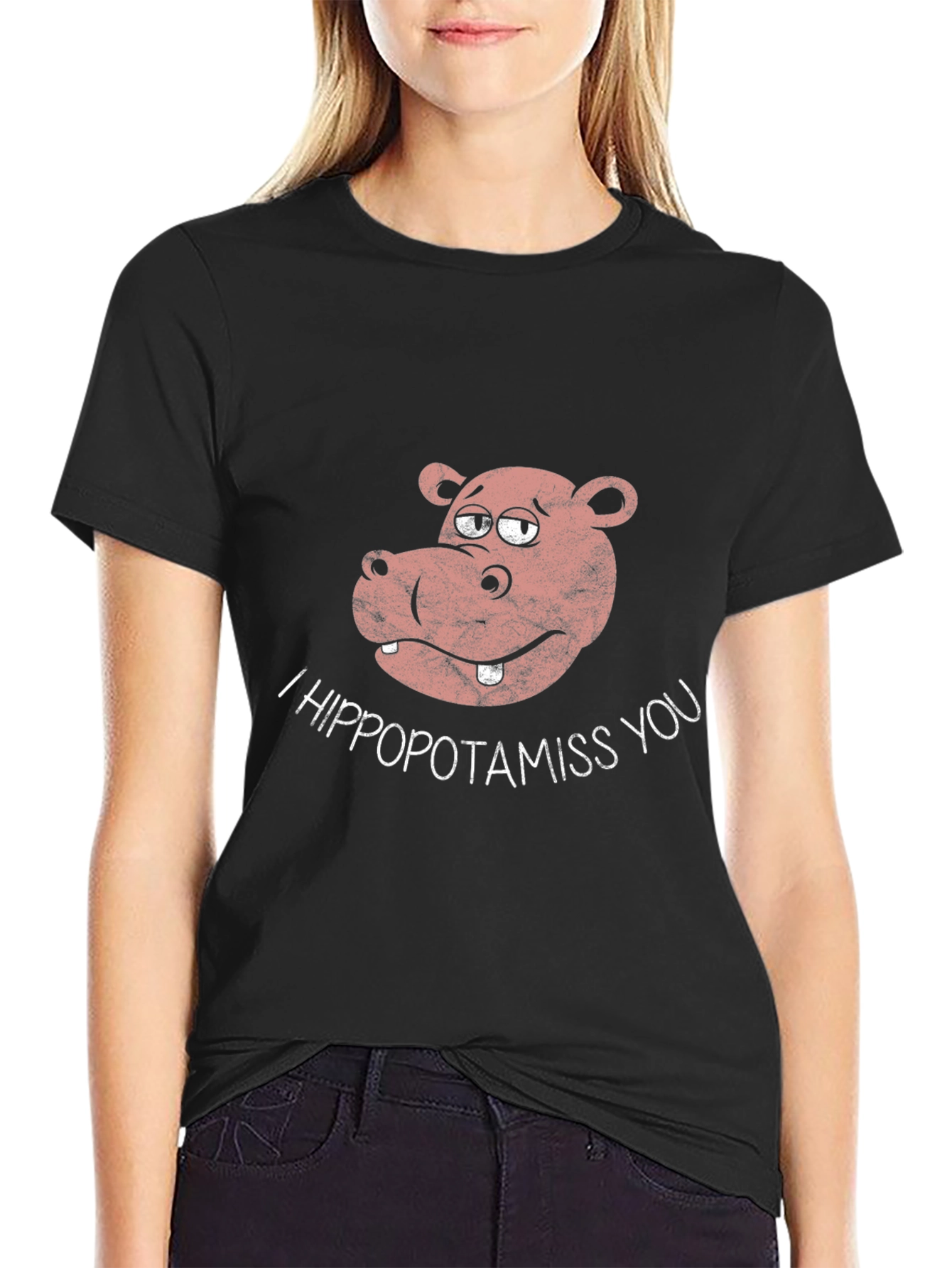 I Hippopotamiss You Black T-Shirt