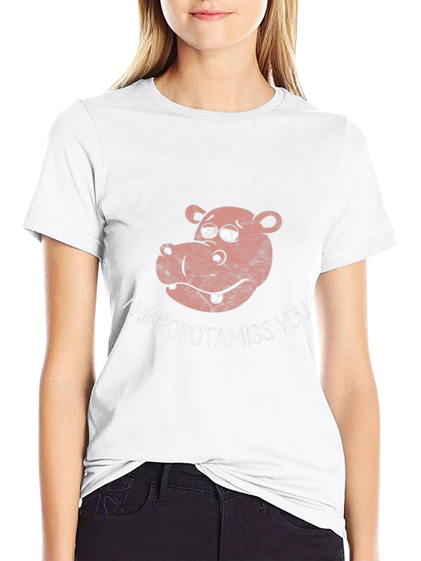 I Hippopotamiss You Black T-Shirt
