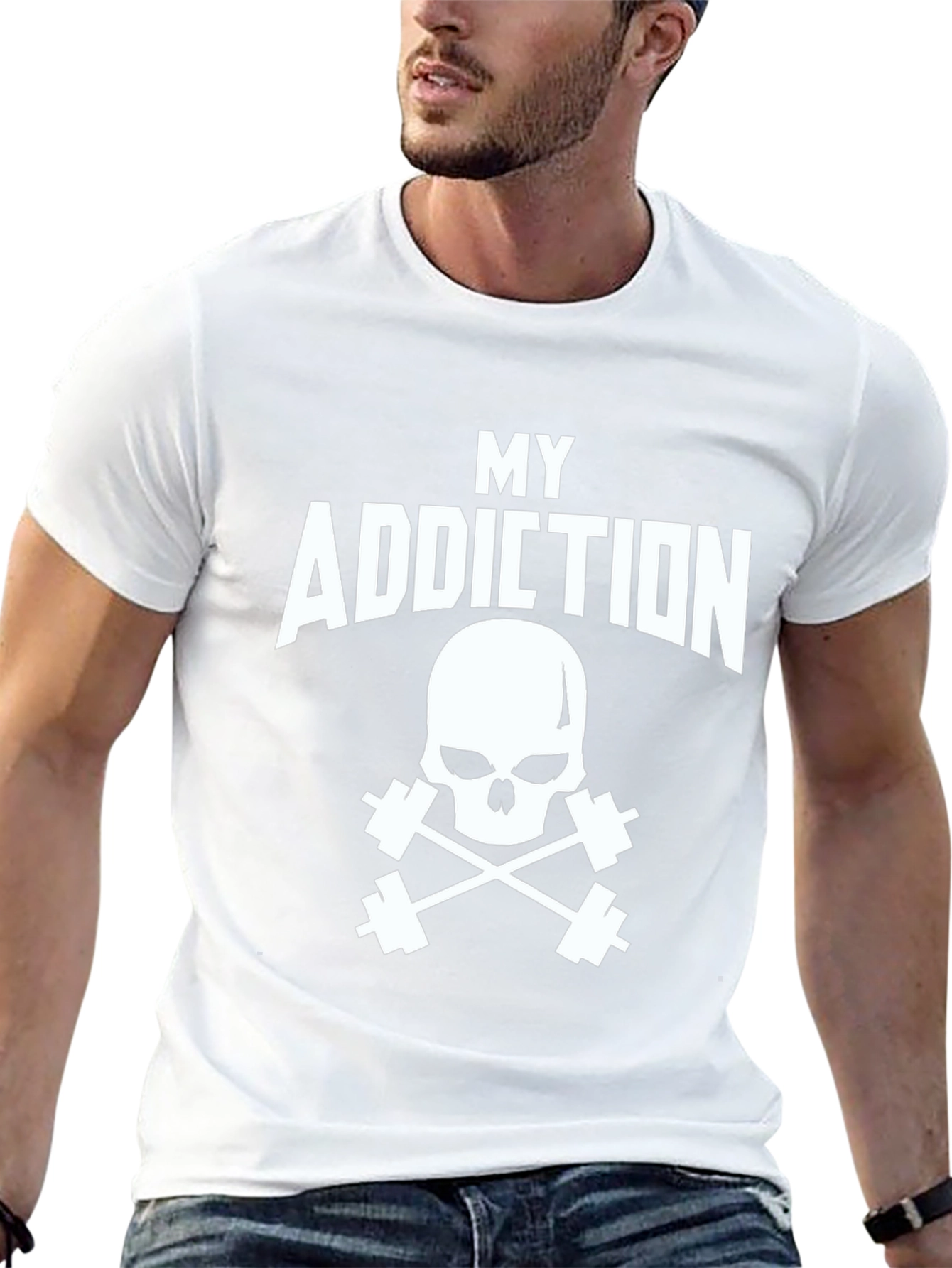 My Addiction Skull & Dumbbell Black T-Shirt