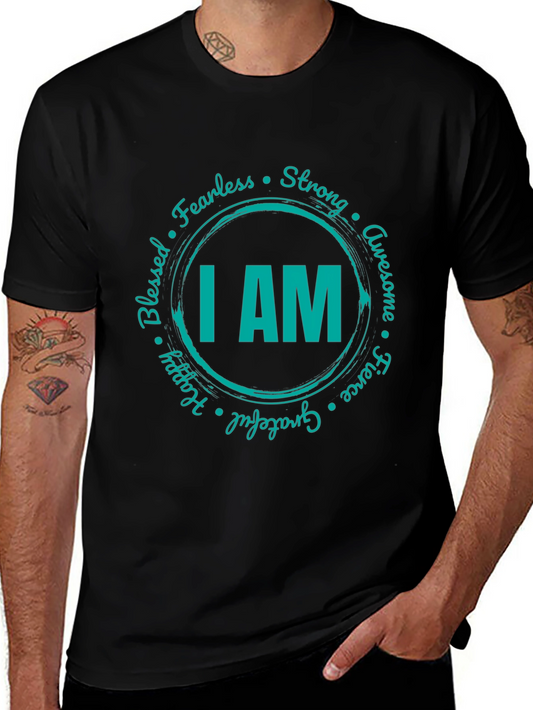 I AM Graphic Print Black T-Shirt