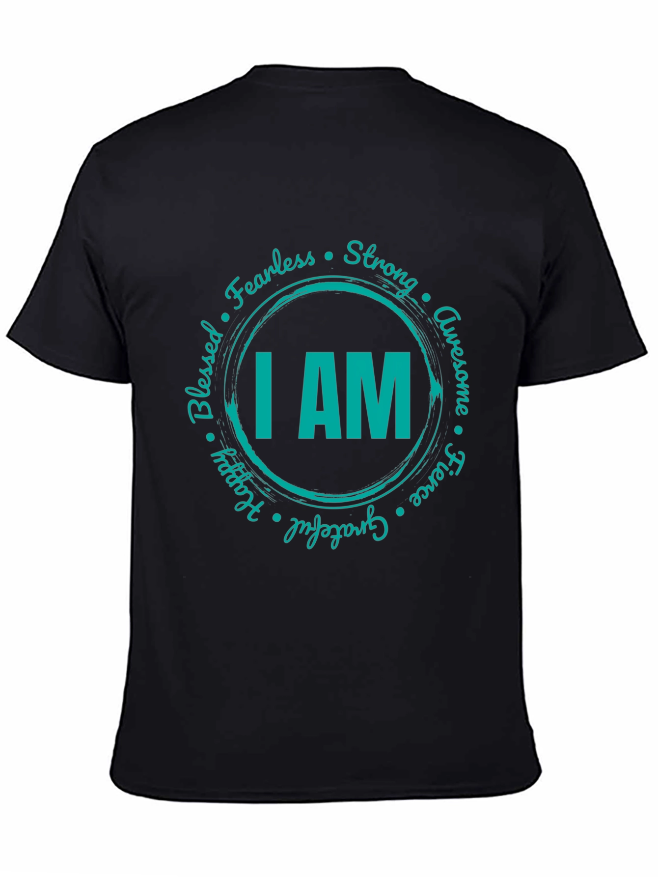 I AM Graphic Print Black T-Shirt